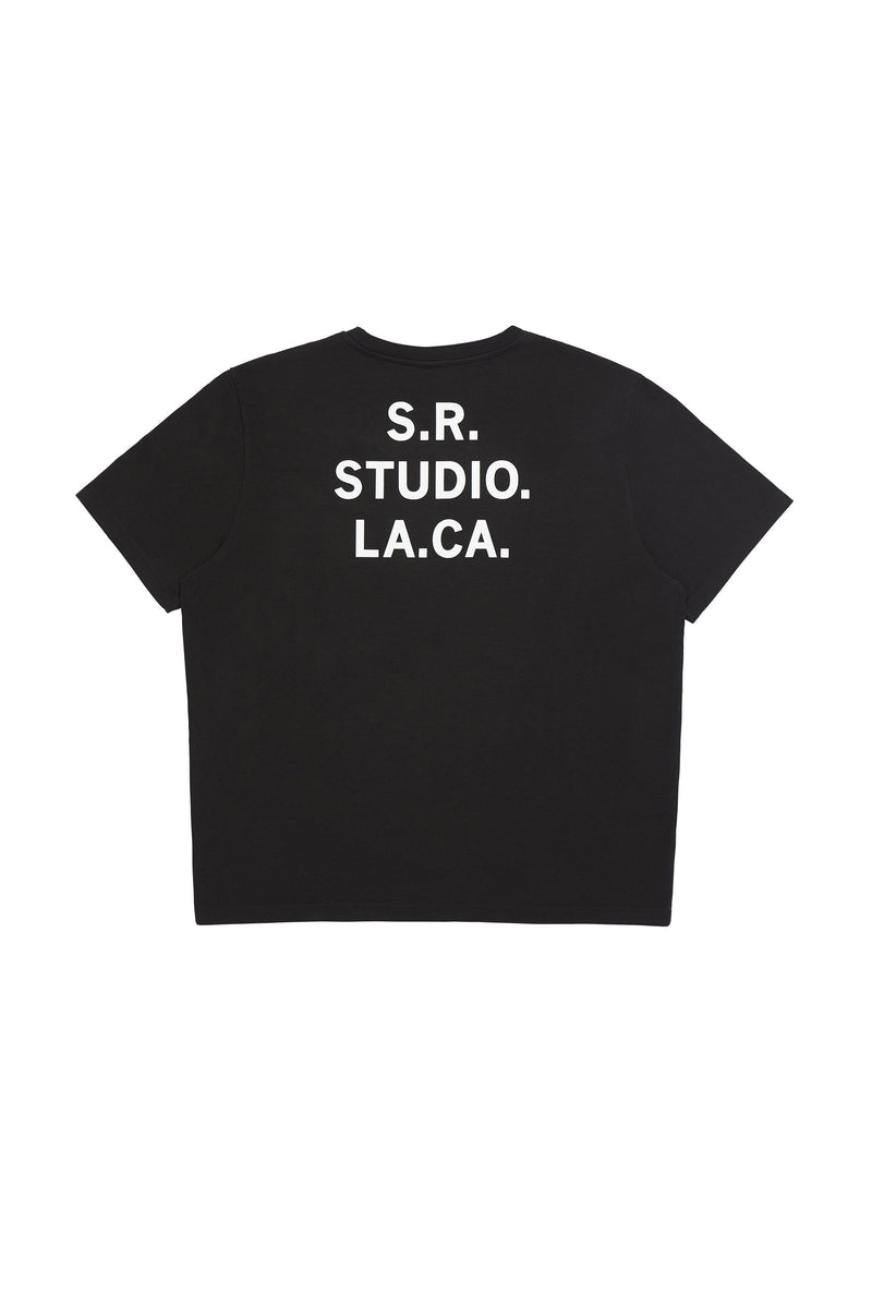 ED. 50 BASIC T-SHIRT WITH DOUBLE VERTICAL FLAG CANDLE AND S.R.S. LOGO – S.R.  STUDIO. LA. CA.