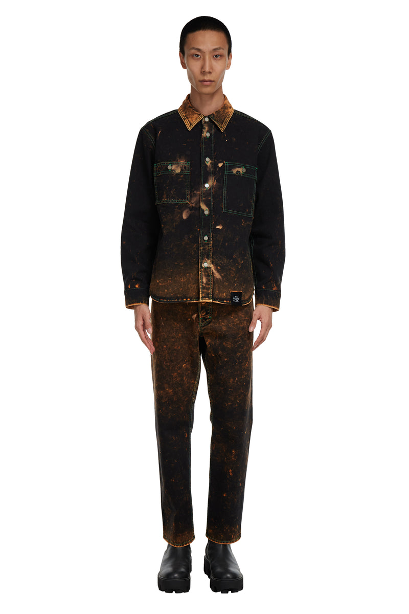 AP LONG SLEEVE BUTTON DOWN SHIRT WITH CONTRAST STITCHING AND IO  