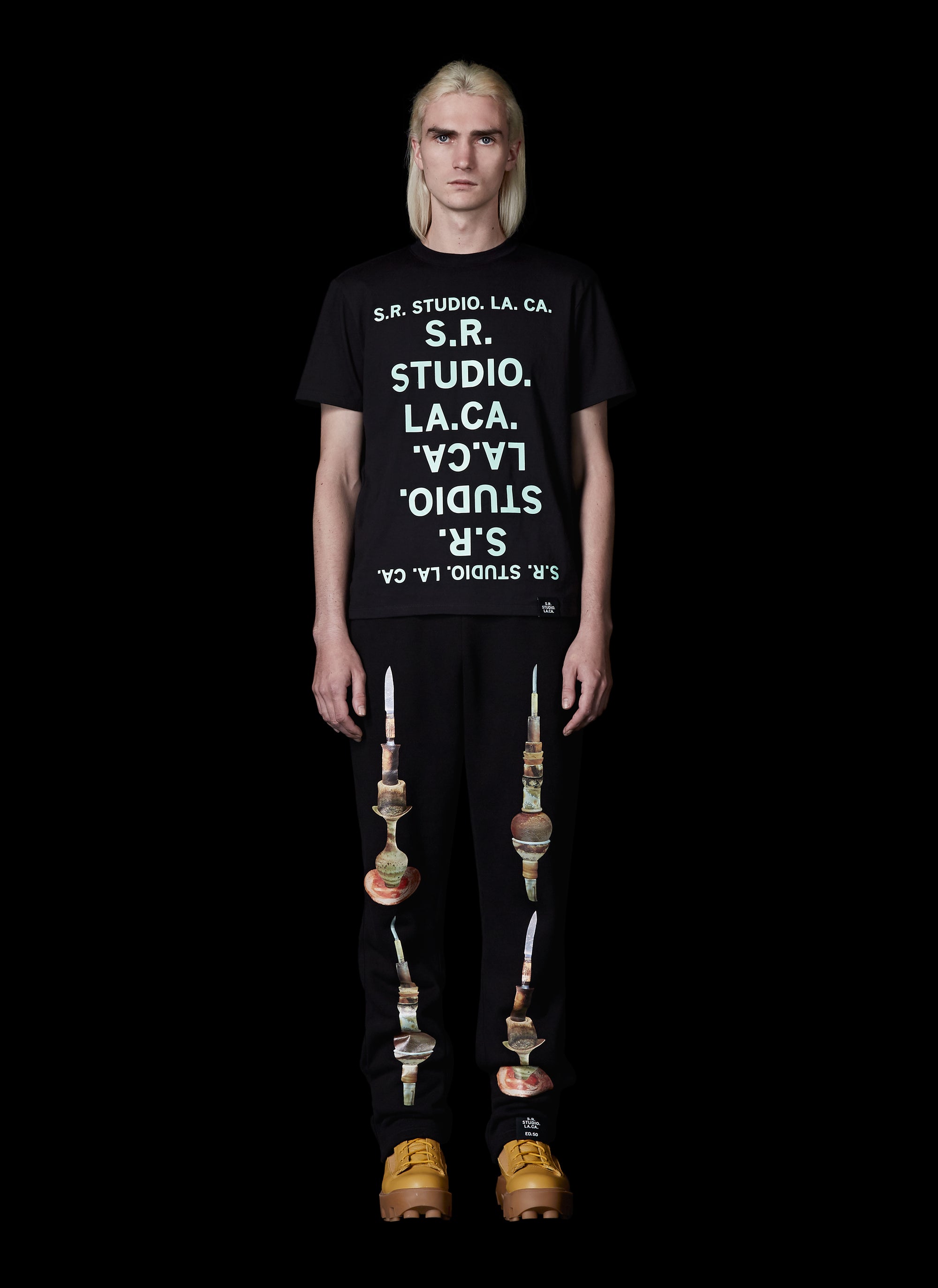 BASIC T-SHIRT WITH S.R.S. DOUBLE LOGO