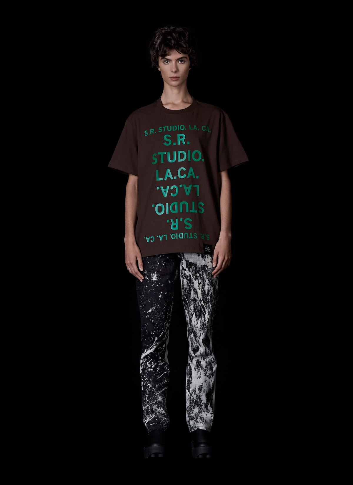 BASIC T-SHIRT WITH S.R.S. DOUBLE LOGO