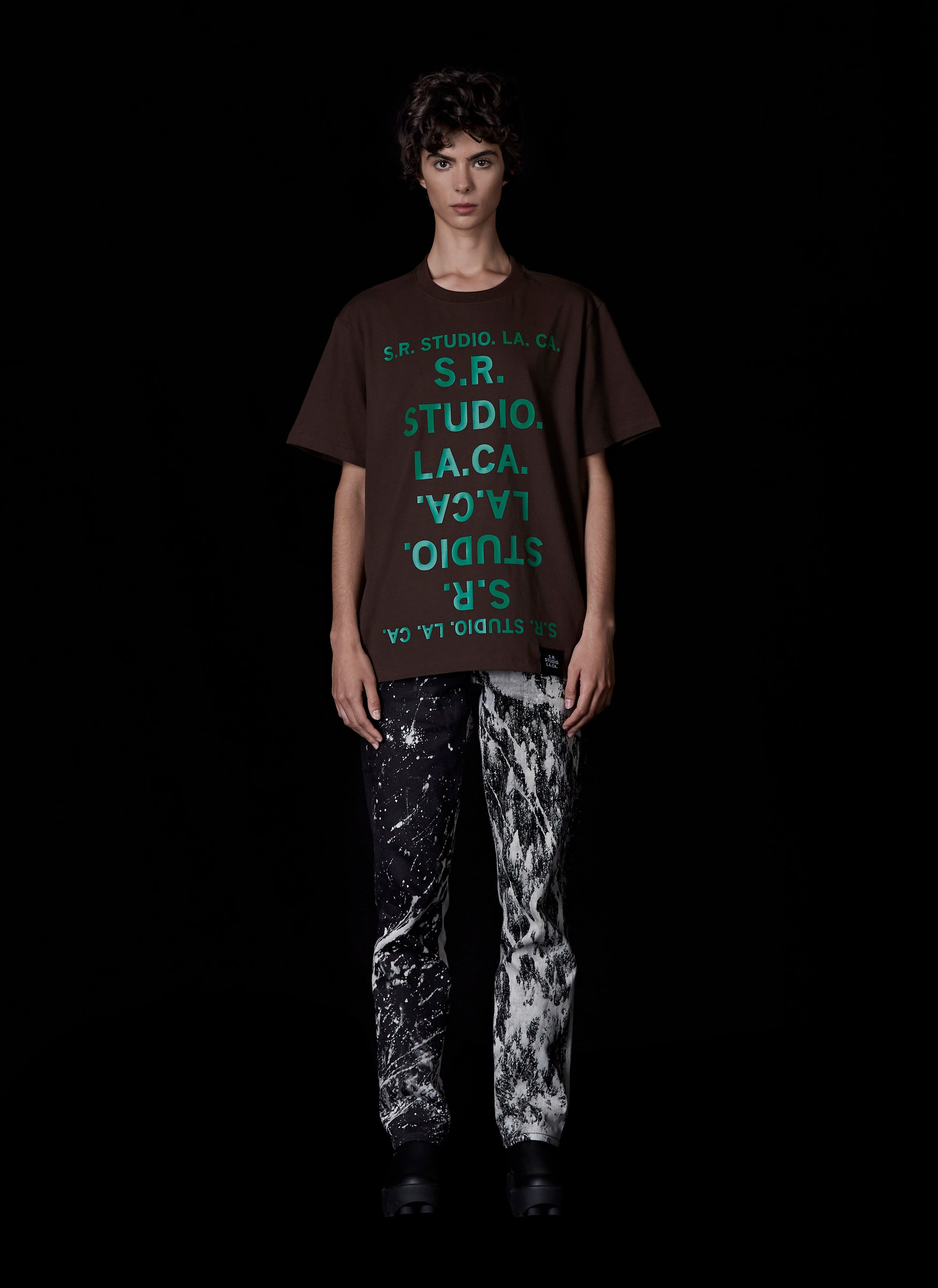 BASIC T-SHIRT WITH S.R.S. DOUBLE LOGO