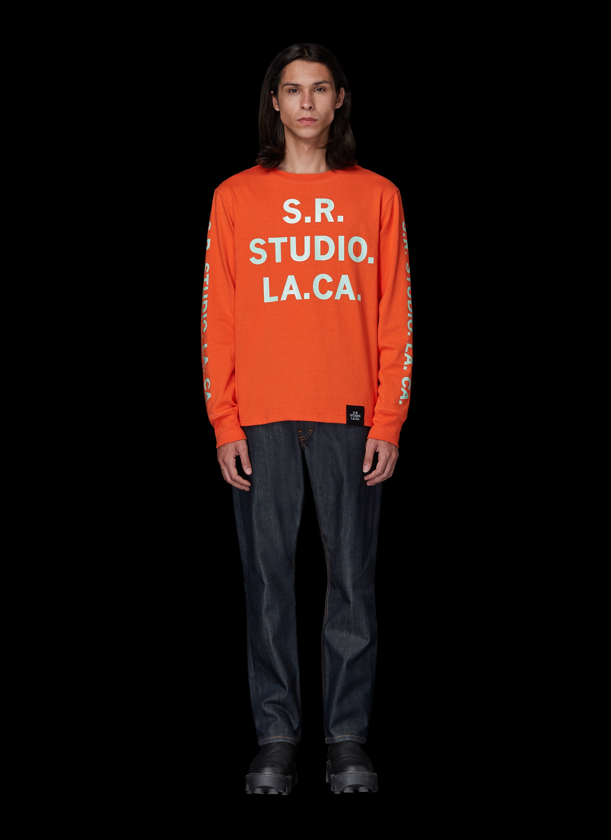 LONG SLEEVE T-SHIRT WITH S.R.S. LOGO AND VAMPIRE SUNRISE GRAPHIC