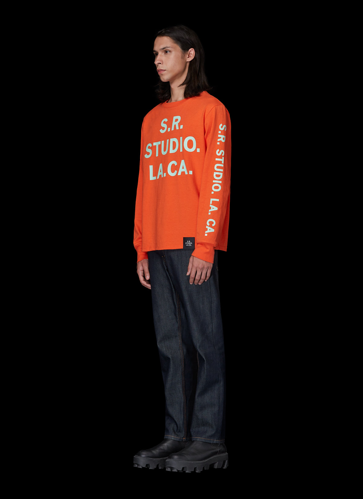 LONG SLEEVE T-SHIRT WITH S.R.S. LOGO AND VAMPIRE SUNRISE GRAPHIC