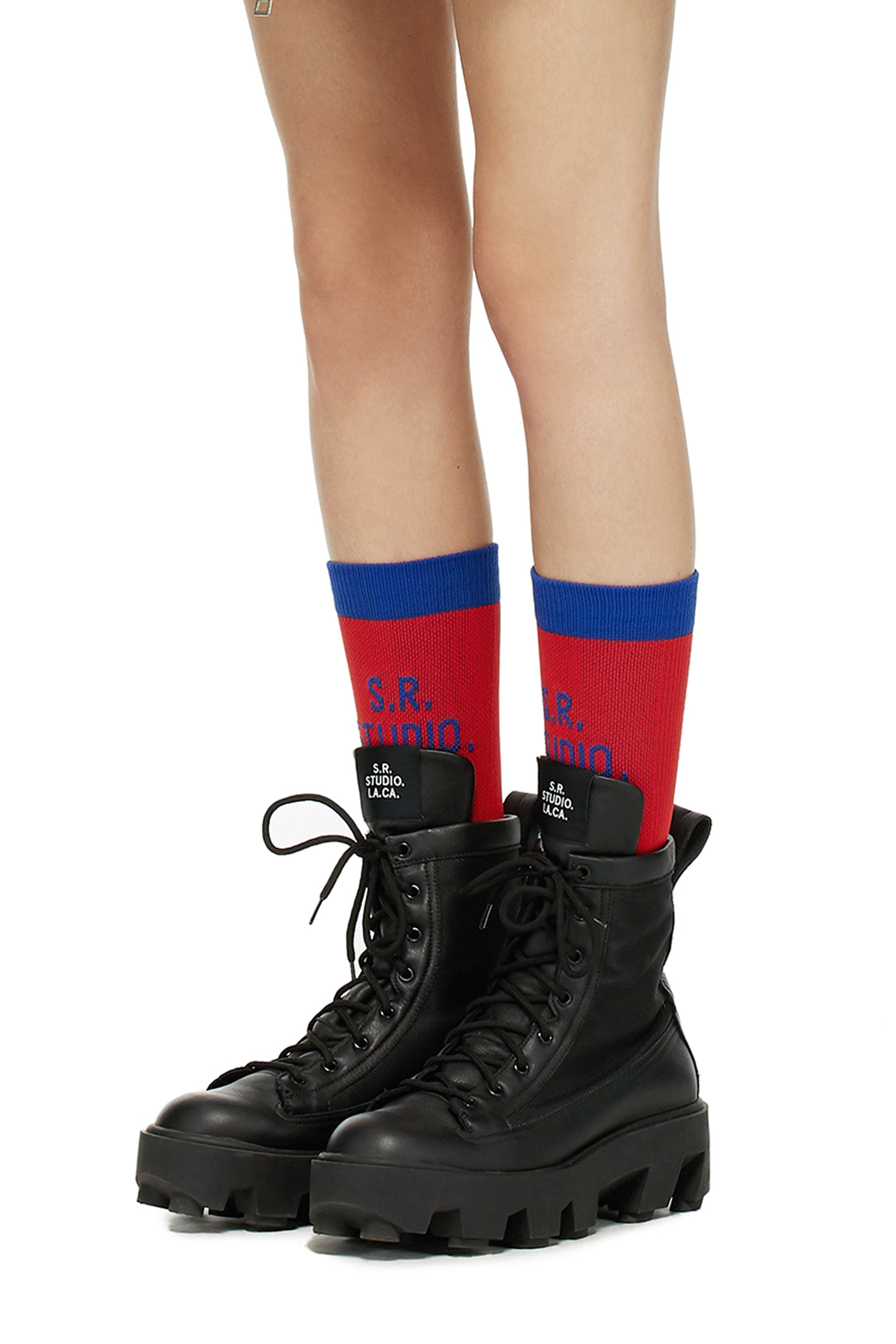 SHORT SOCK WITH CONTRAST S.R.S. LOGO