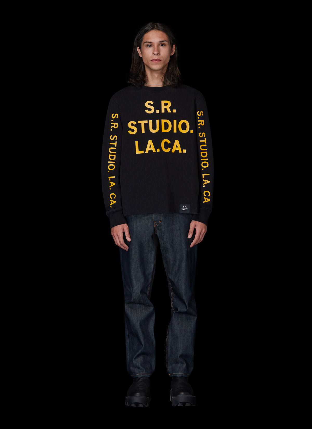 BASIC LONG SLEEVE T-SHIRT WITH S.R.S. LOGO/VAMPIRE SUNRISE GRAPHIC