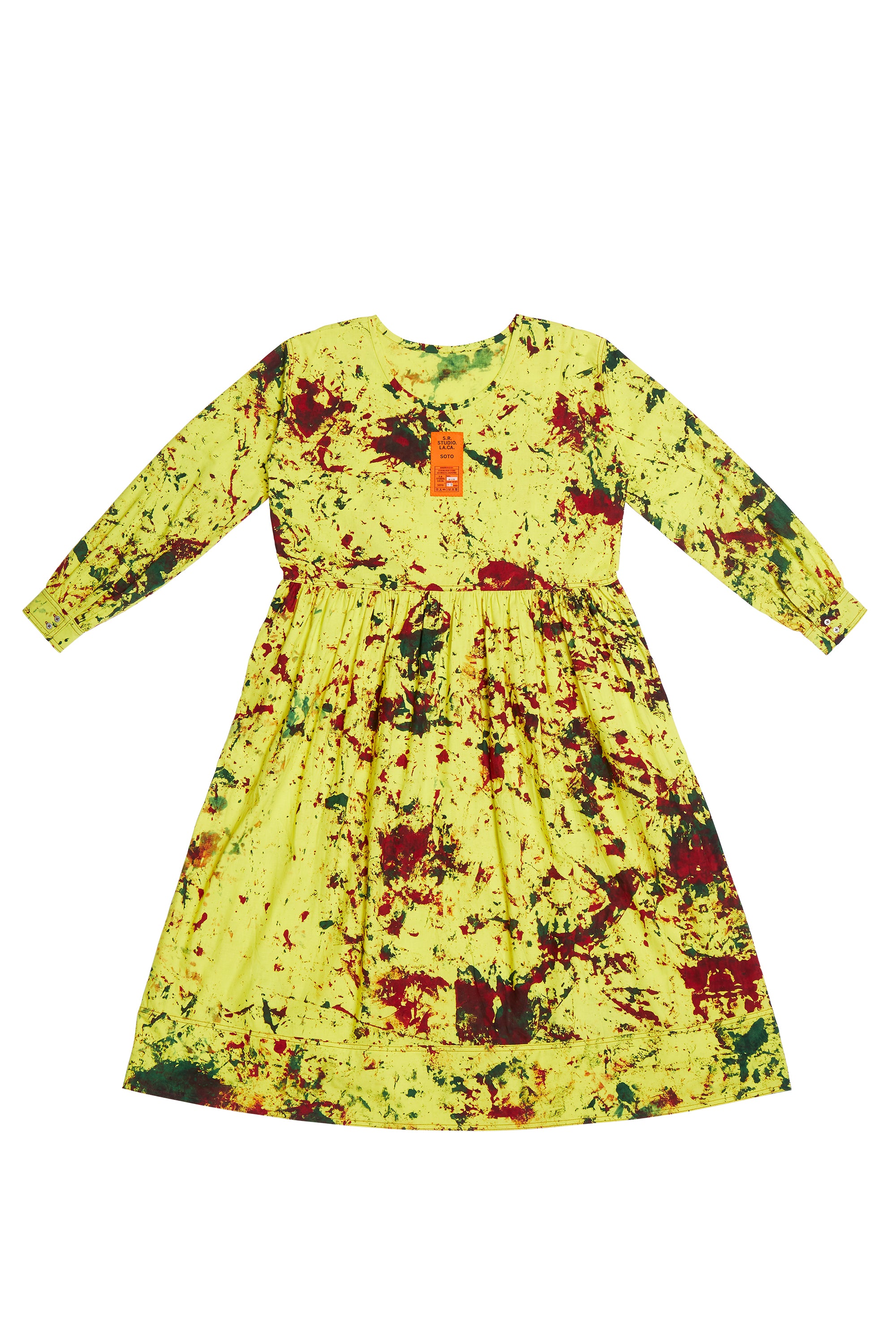 HAND-DYED Y.P.M. SOTO COTTON LONG SLEEVE SUMMER DRESS