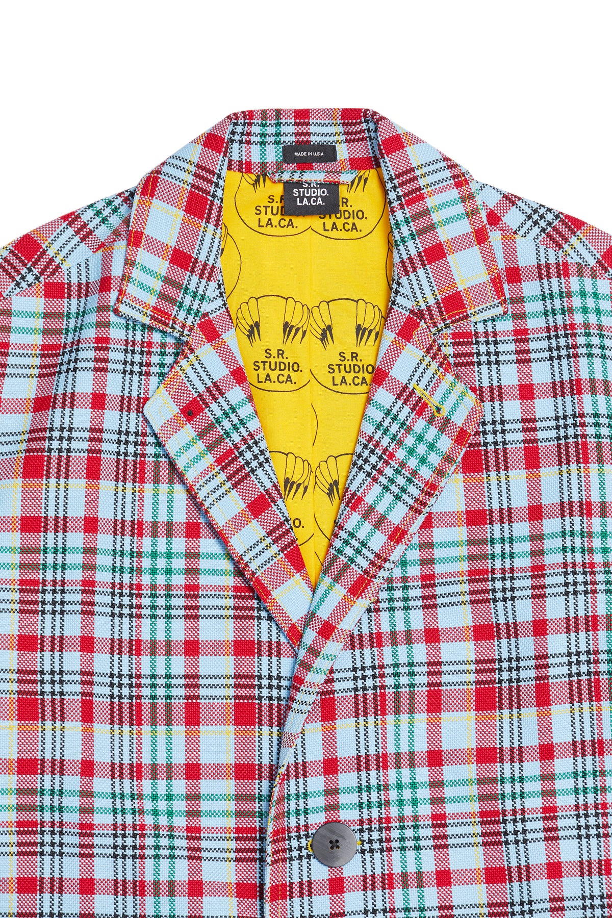 OPEN-WEAVE CHECK LONG TRENCH COAT