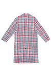 OPEN-WEAVE CHECK LONG TRENCH COAT