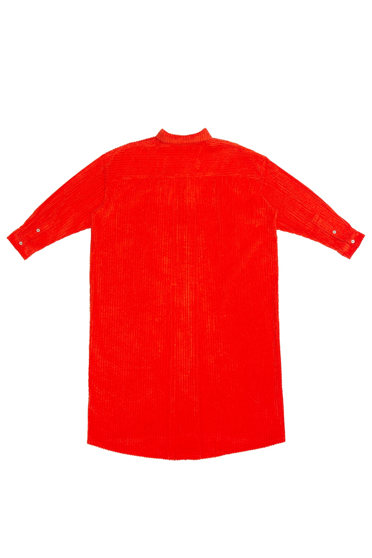 LONG SLEEVE CORDUROY SHIRTDRESS WITH POCKETS