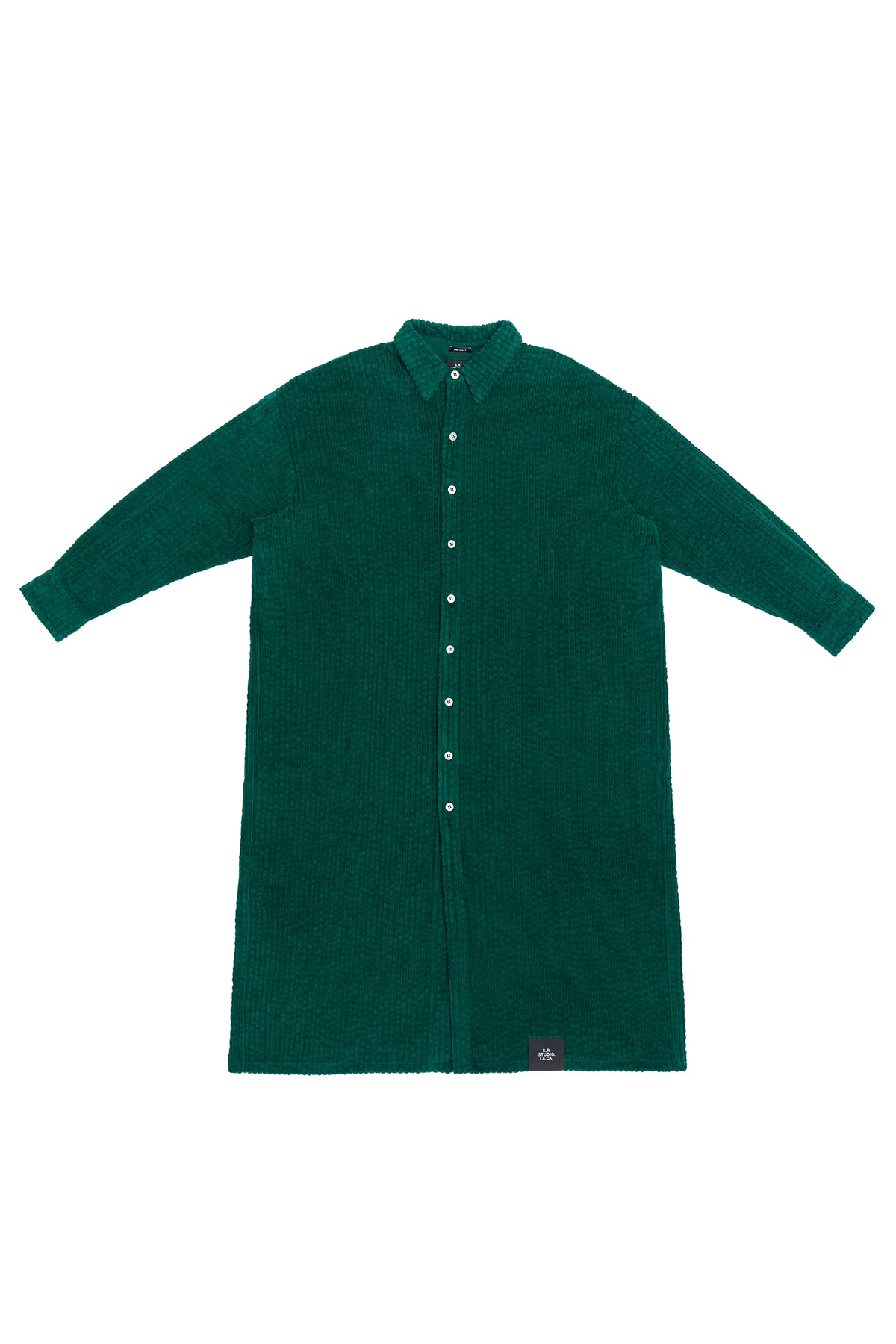 LONG SLEEVE CORDUROY SHIRTDRESS WITH POCKETS