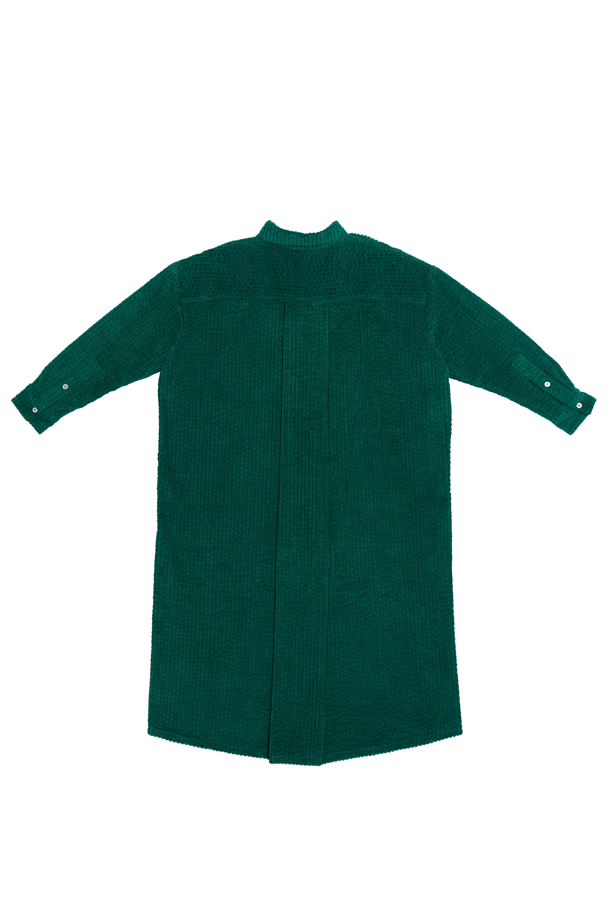 LONG SLEEVE CORDUROY SHIRTDRESS WITH POCKETS