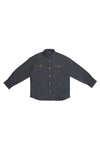 MEN'S OVERSIZED LONG SLEEVE BUTTON DOWN SHIRT WITH CONTRAST STITCHING