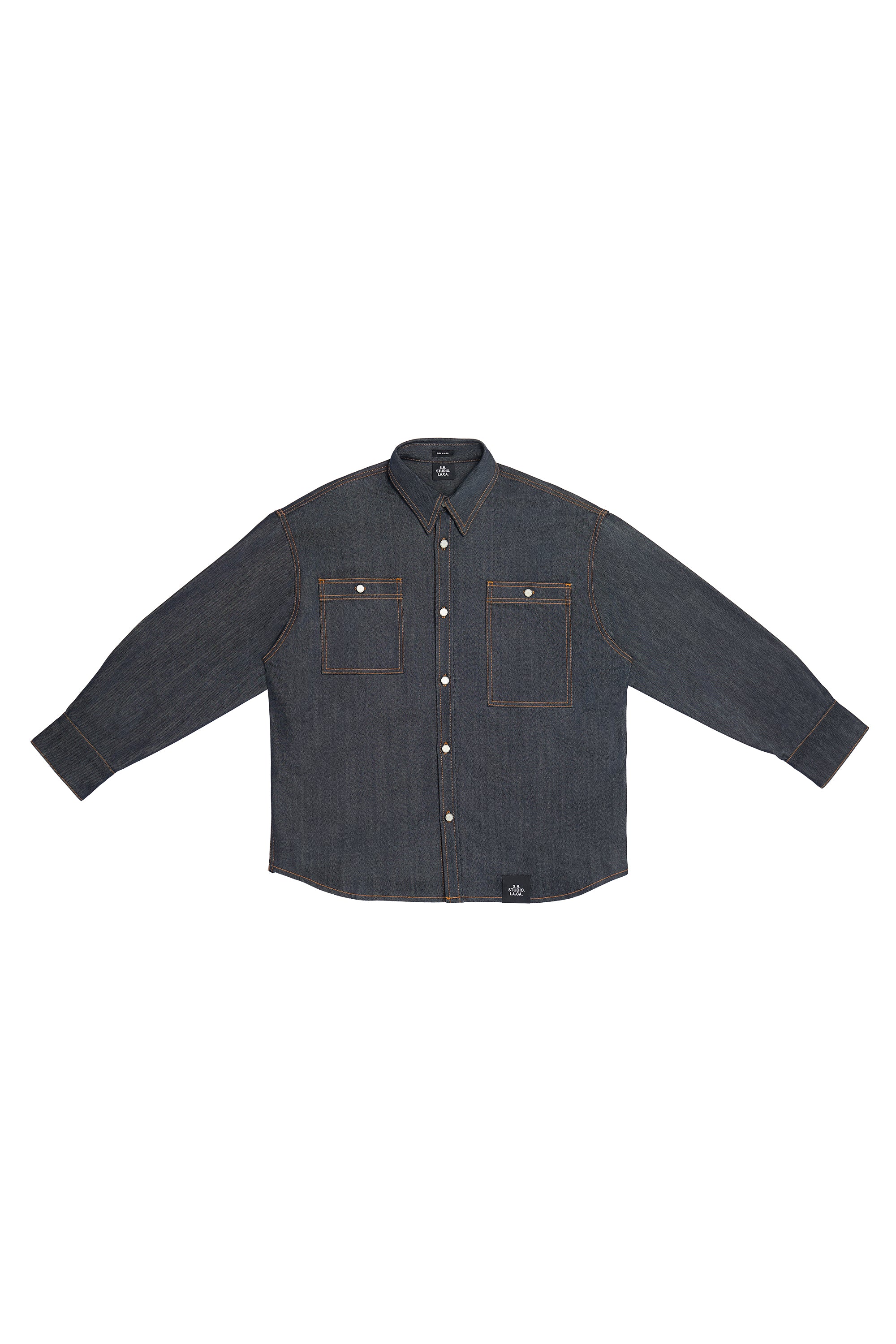 oversized dress shirt men Men's Oversized Long Sleeve Button Down Shirt with Contrast Stitching