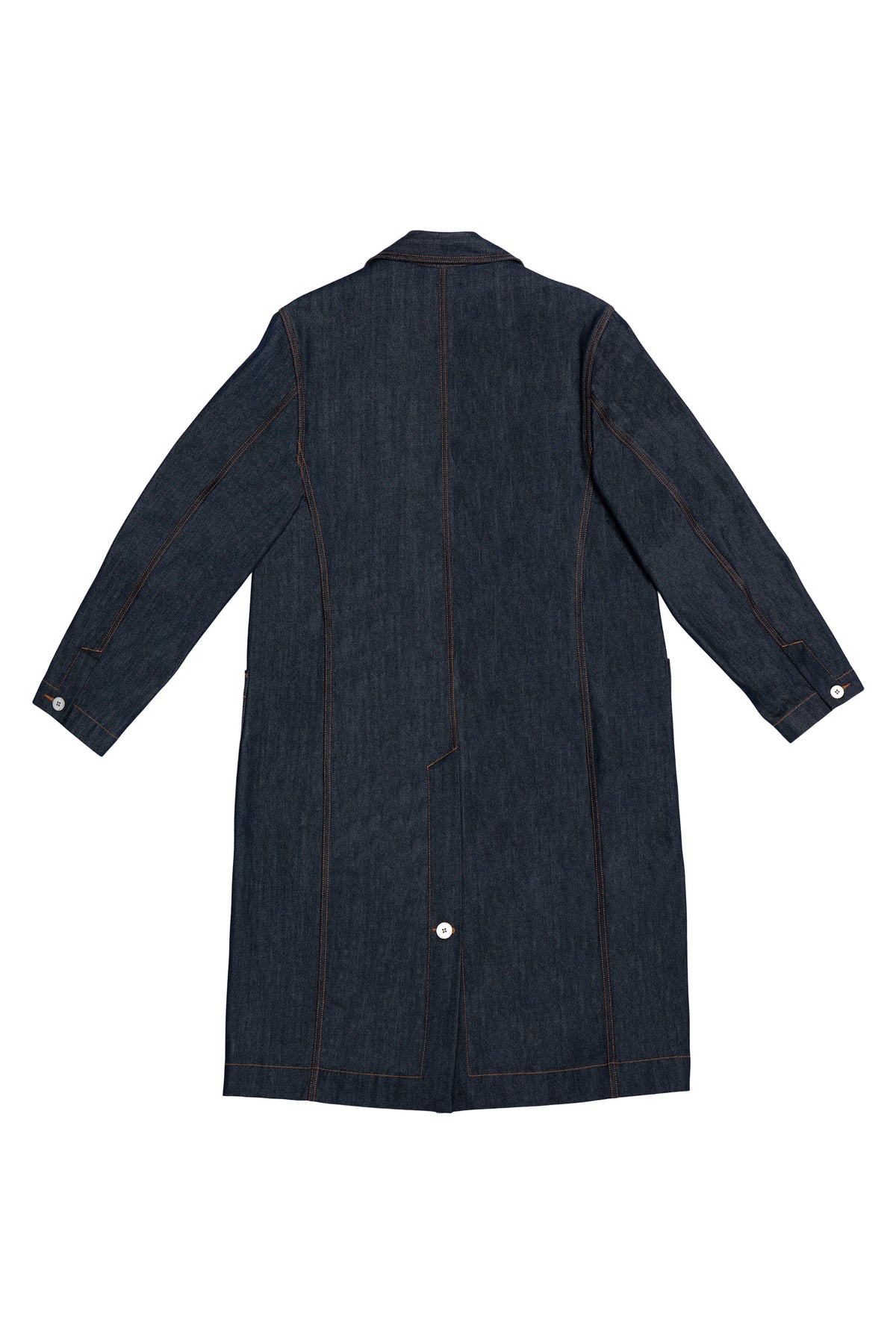 LONG TRENCH COAT WITH CONTRAST STITCHING