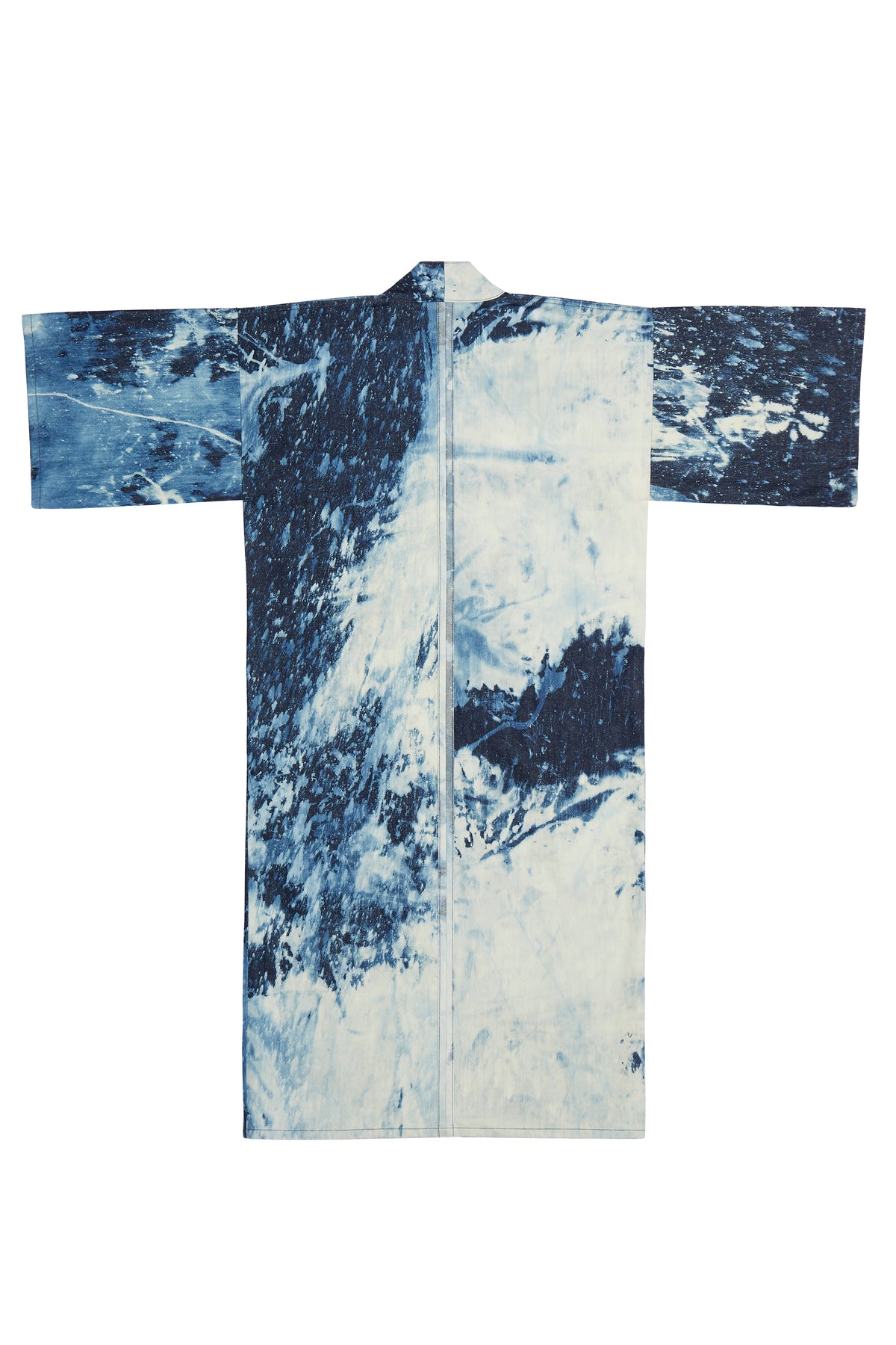 HAND-BLEACHED INDIGO SOTO LONG ROBE