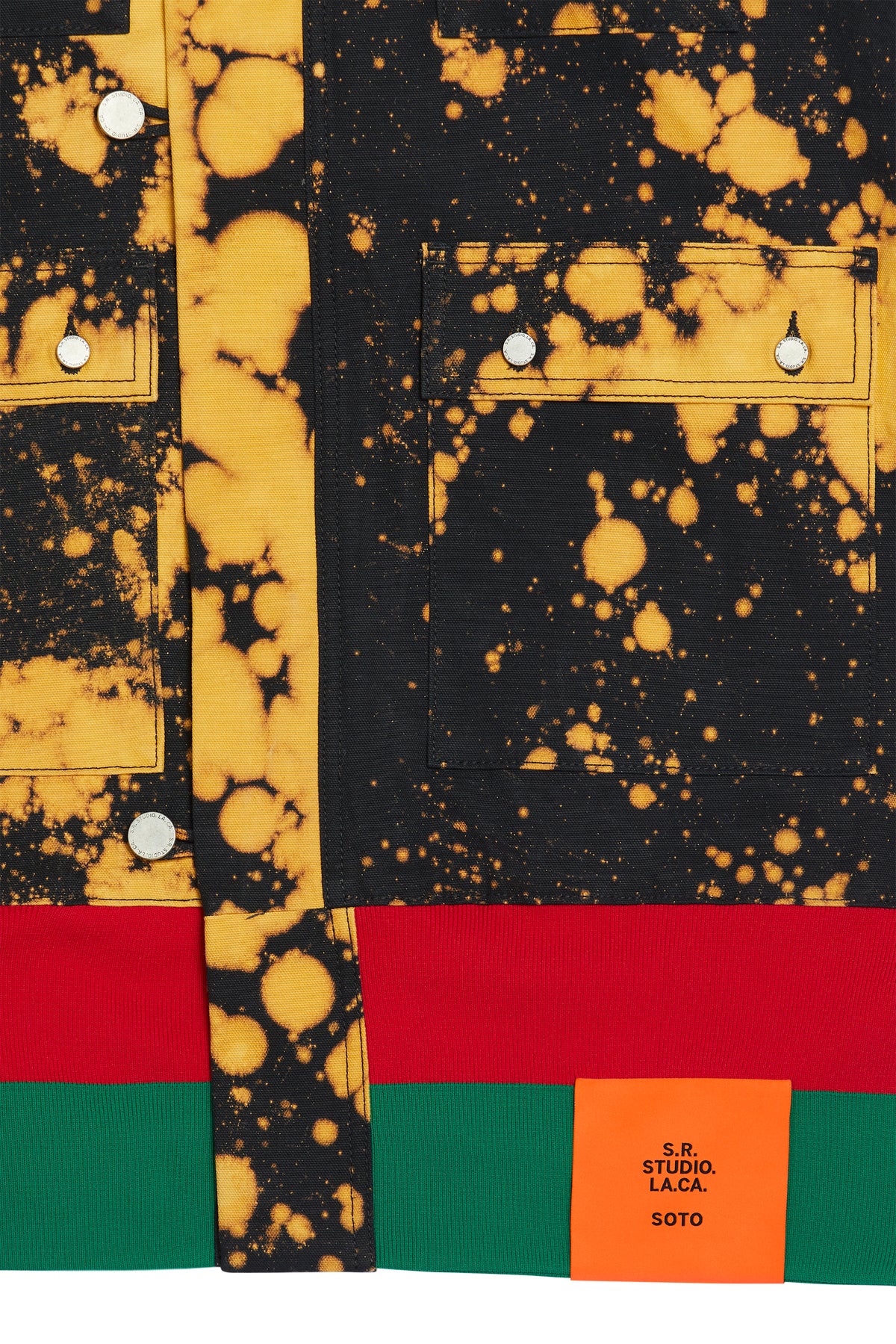 HAND-BLEACHED SEPIA SOTO HOODED COAT WITH HORIZON RIB