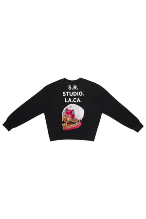 ED. 50 CREWNECK SWEATSHIRT WITH WHITE HAIRED RED SKULL