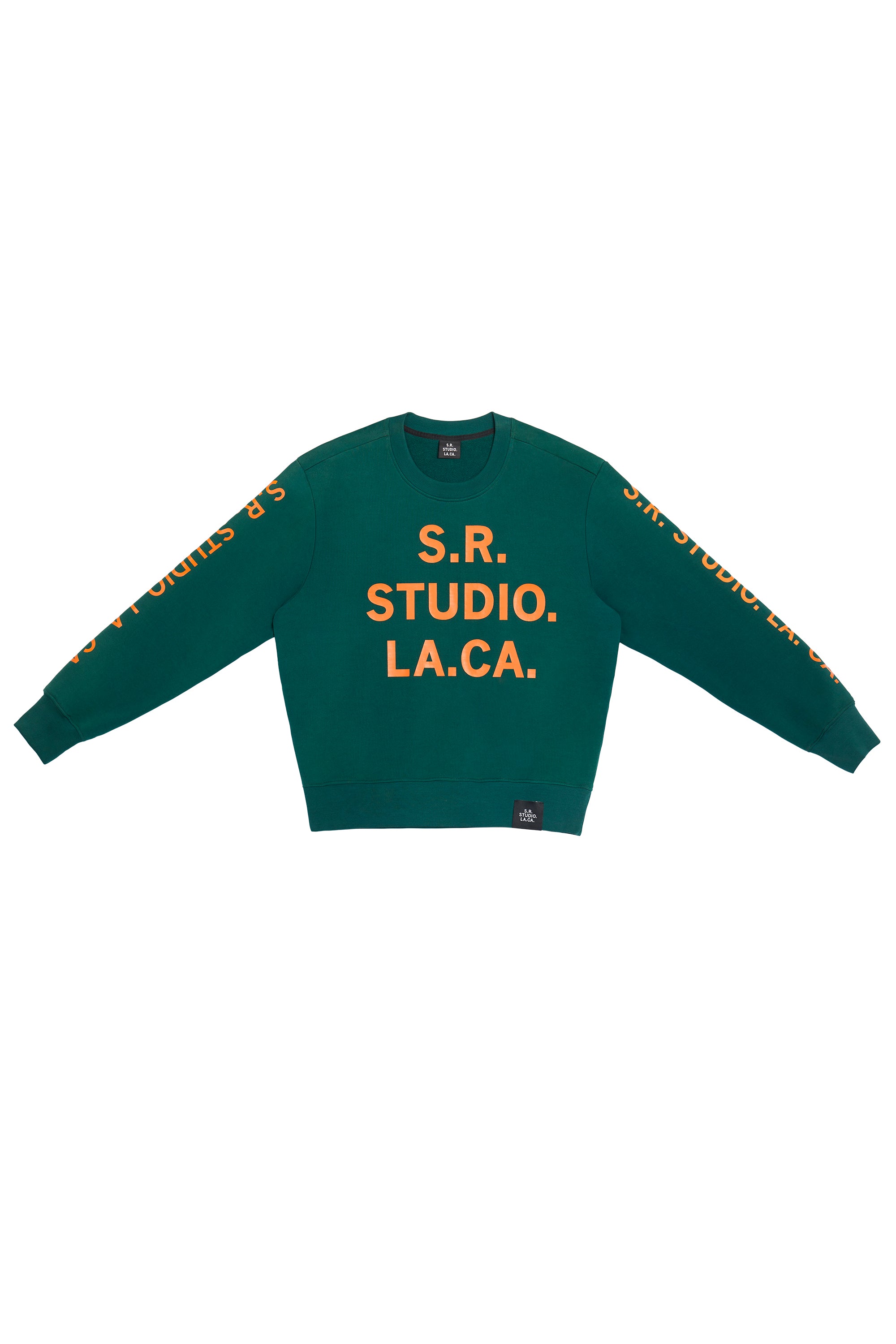 CREWNECK SWEATSHIRT WITH S.R.S. AND VAMPIRE SUNRISE LOGO – S.R. STUDIO. LA.  CA.