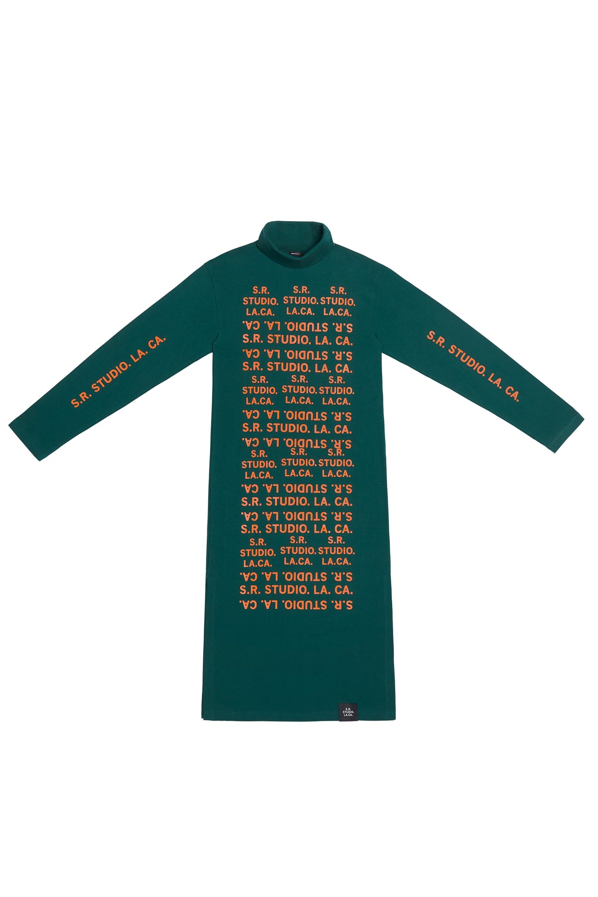 LONG SLEEVE TURTLENECK DRESS WITH S.R.S. DOUBLE LOGO