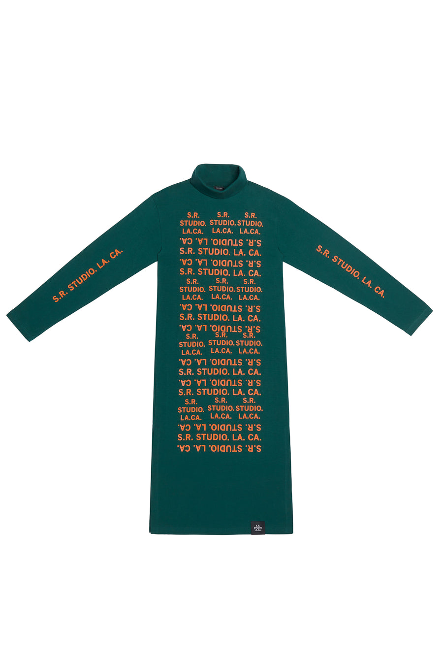 LONG SLEEVE TURTLENECK DRESS WITH S.R.S. DOUBLE LOGO