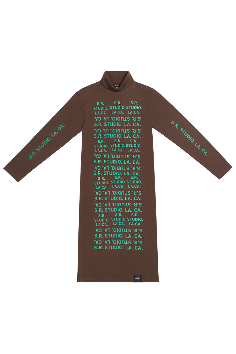 LONG SLEEVE TURTLENECK DRESS WITH S.R.S. DOUBLE LOGO