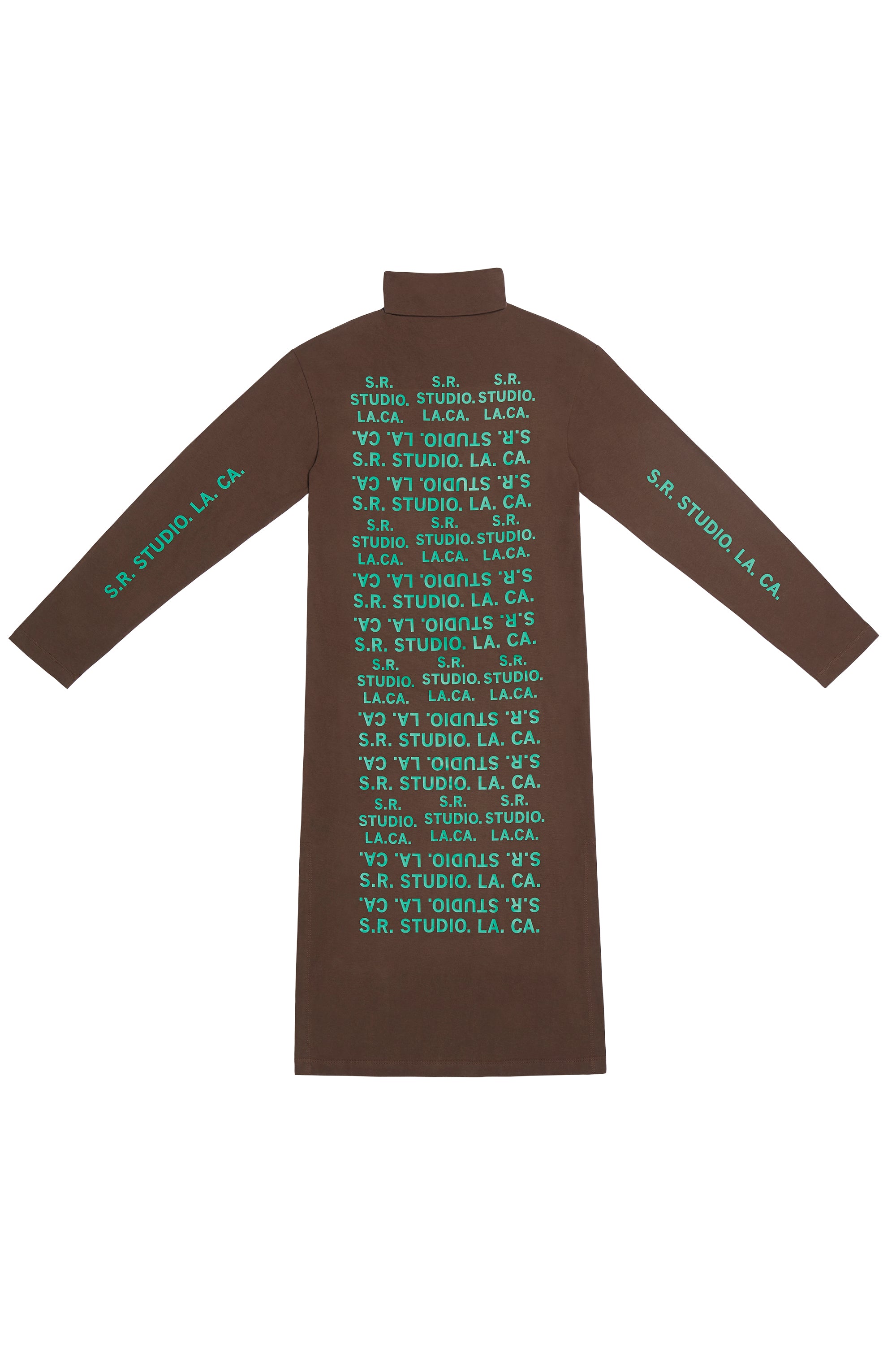 LONG SLEEVE TURTLENECK DRESS WITH S.R.S. DOUBLE LOGO