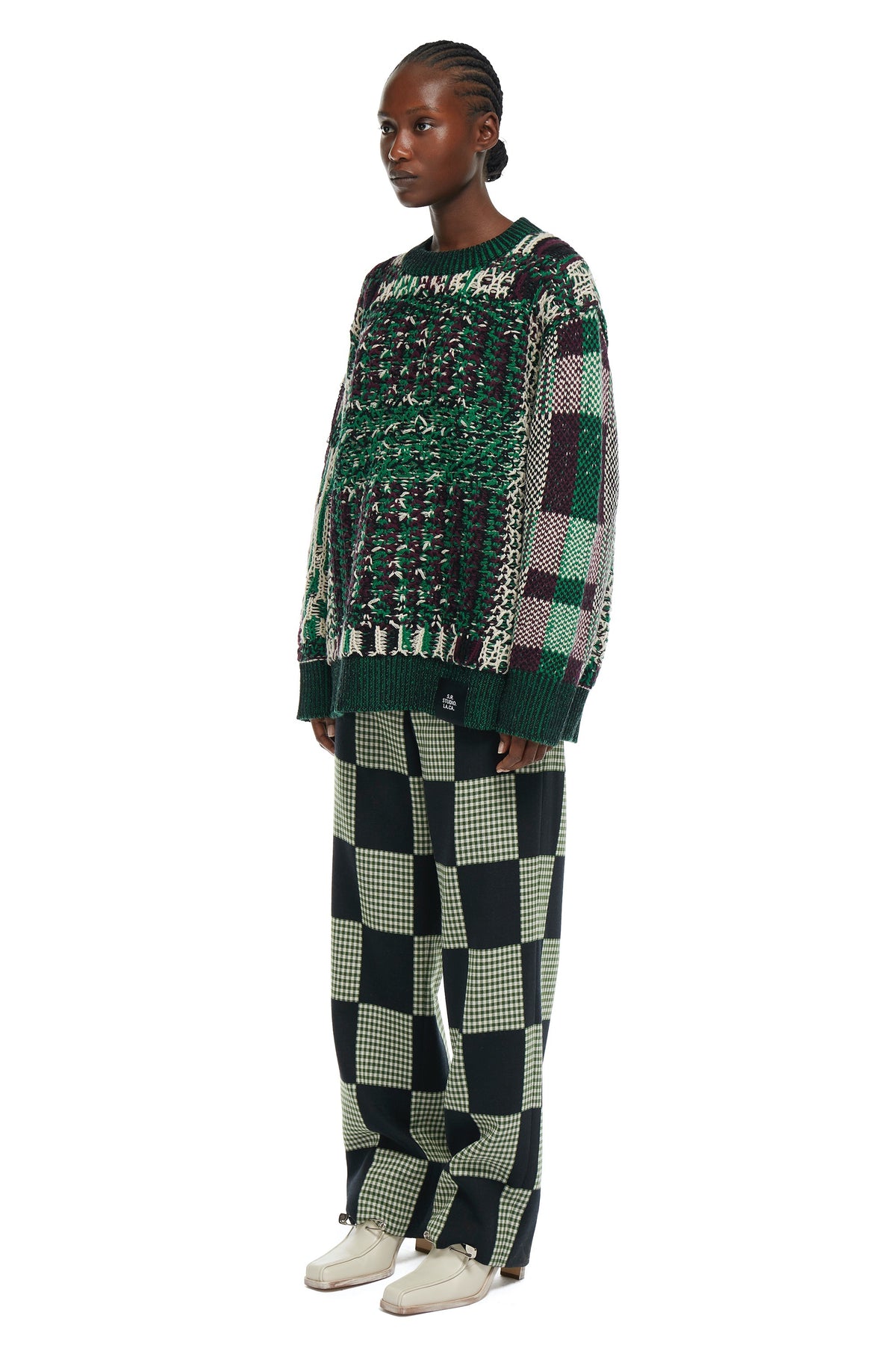 S.R. STUDIO. LA. CA. BY STERLING RUBY FLOAT JACQUARD CREWNECK SWEATER INSECT INDEX