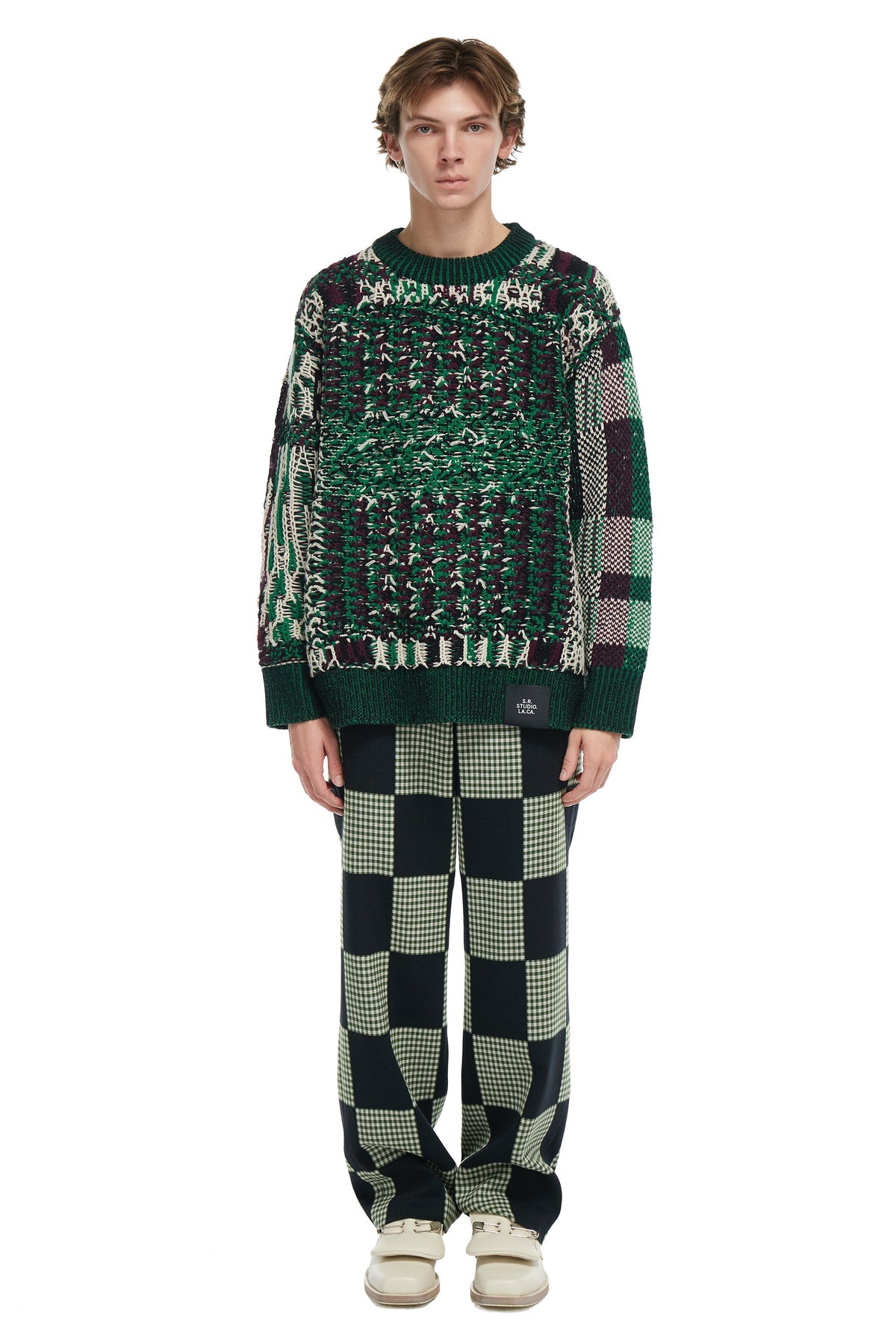 S.R. STUDIO. LA. CA. BY STERLING RUBY FLOAT JACQUARD CREWNECK SWEATER INSECT INDEX