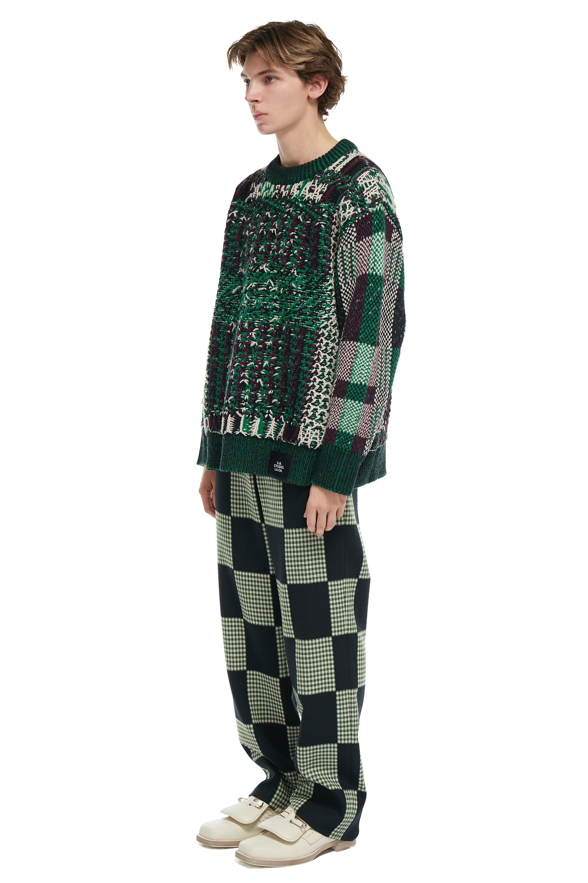 S.R. STUDIO. LA. CA. BY STERLING RUBY FLOAT JACQUARD CREWNECK SWEATER INSECT INDEX