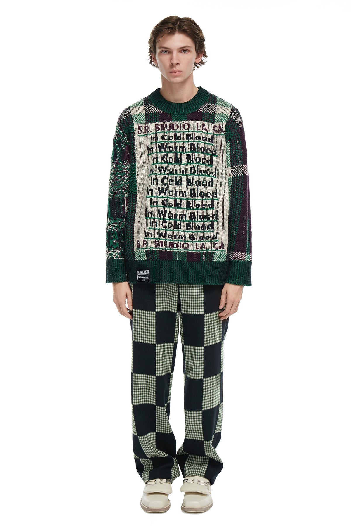 S.R. STUDIO. LA. CA. BY STERLING RUBY FLOAT JACQUARD CREWNECK SWEATER INSECT INDEX