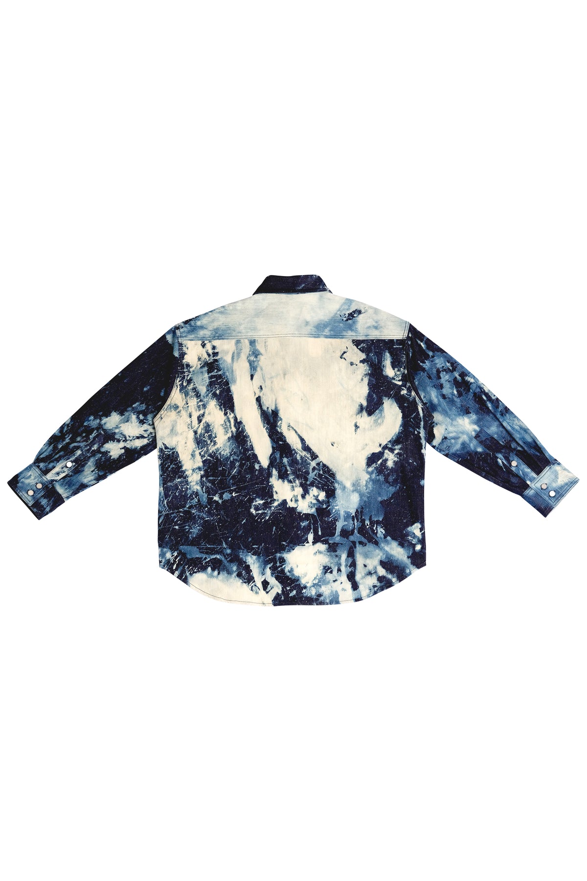 MEN'S HAND-BLEACHED INDIGO SOTO OVERSIZED LONG SLEEVE BUTTON DOWN SHIRT