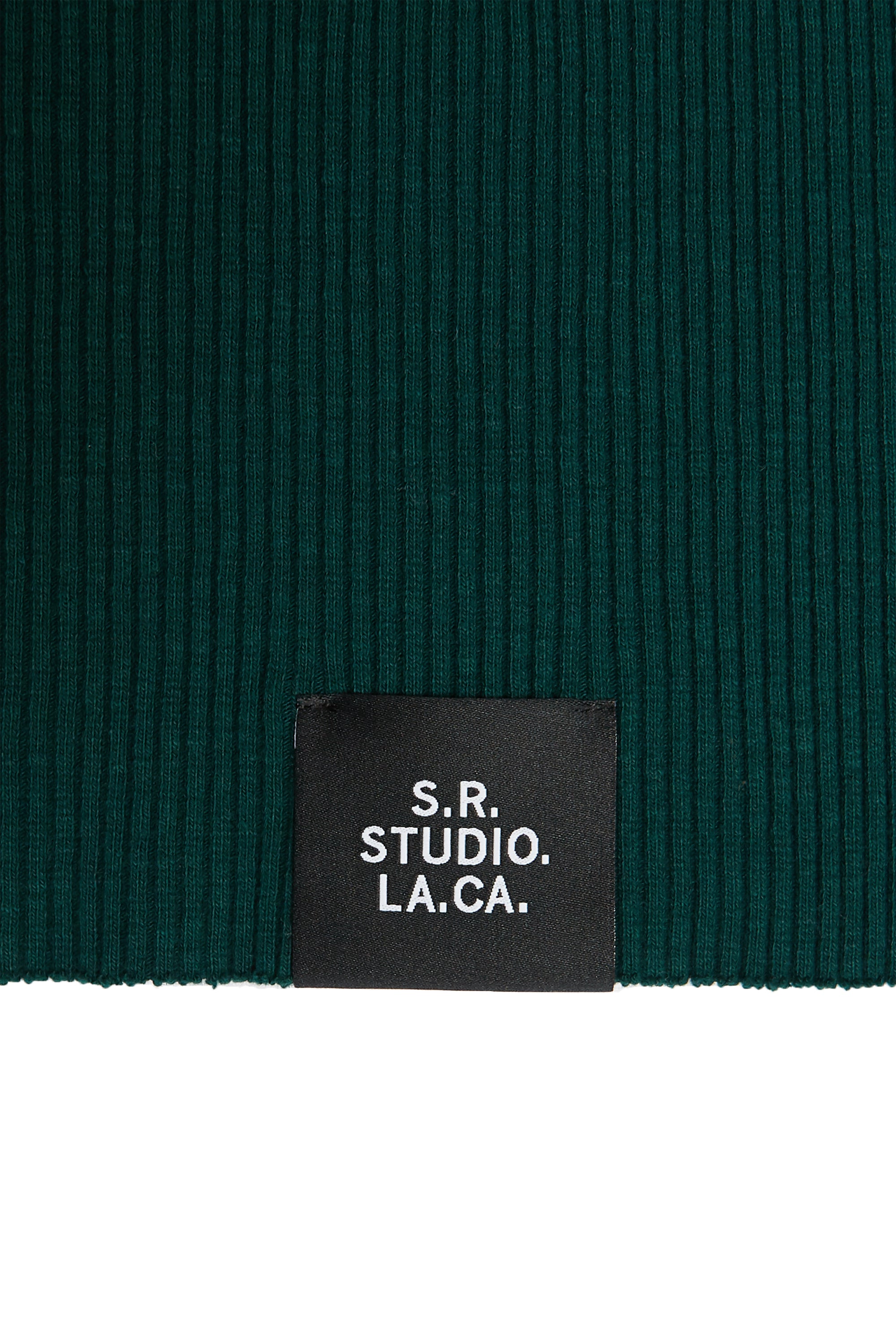 RIBBED COTTON FUNNEL NECK DRESS