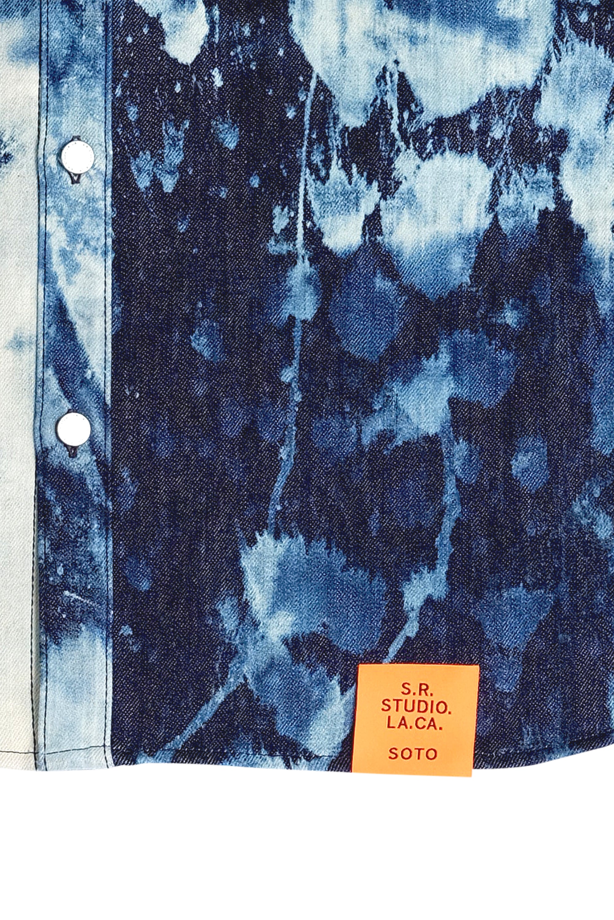 MEN'S HAND-BLEACHED INDIGO SOTO OVERSIZED LONG SLEEVE BUTTON DOWN SHIRT