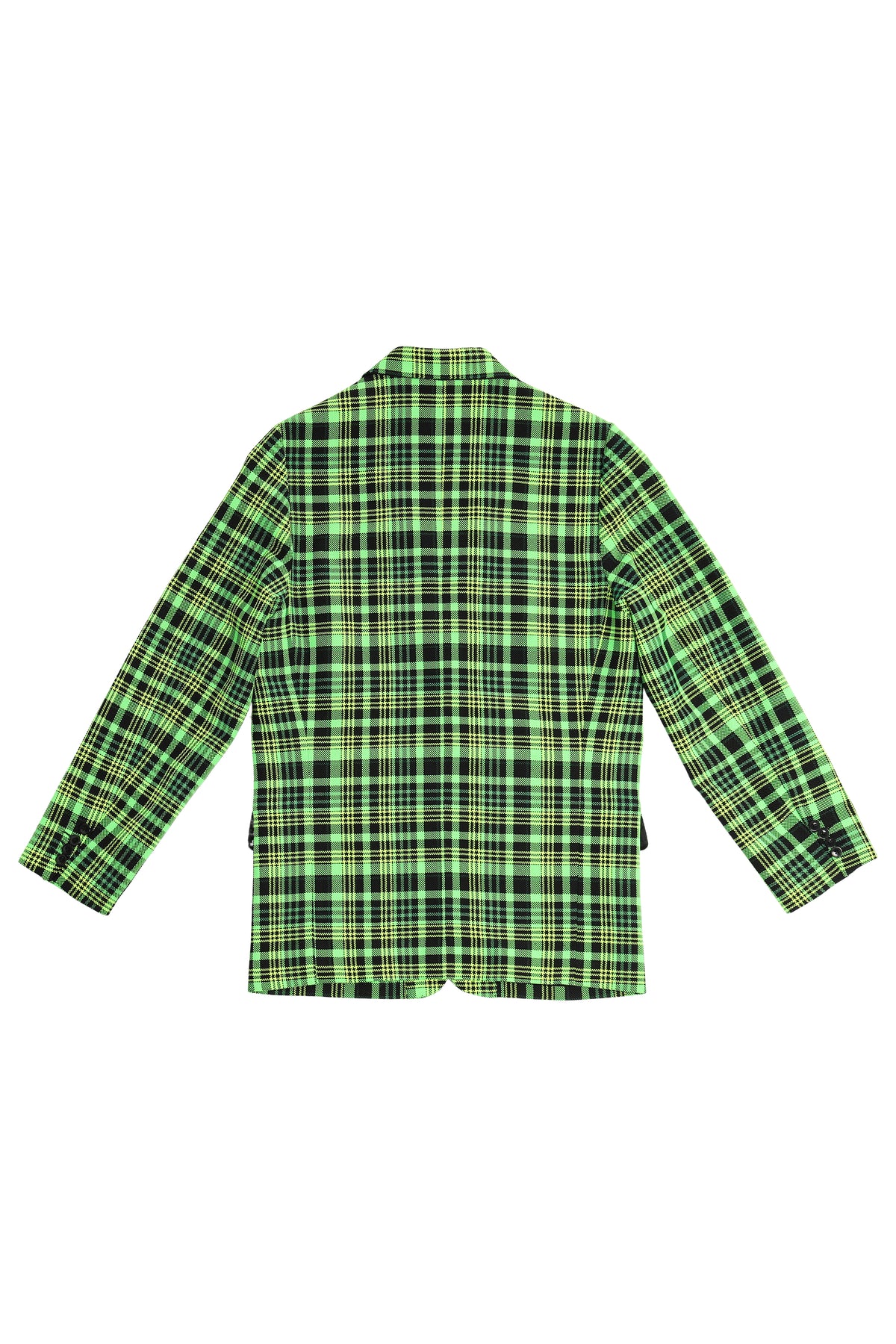 OPEN-WEAVE CHECK SUIT JACKET WITH SAFETY PIN
