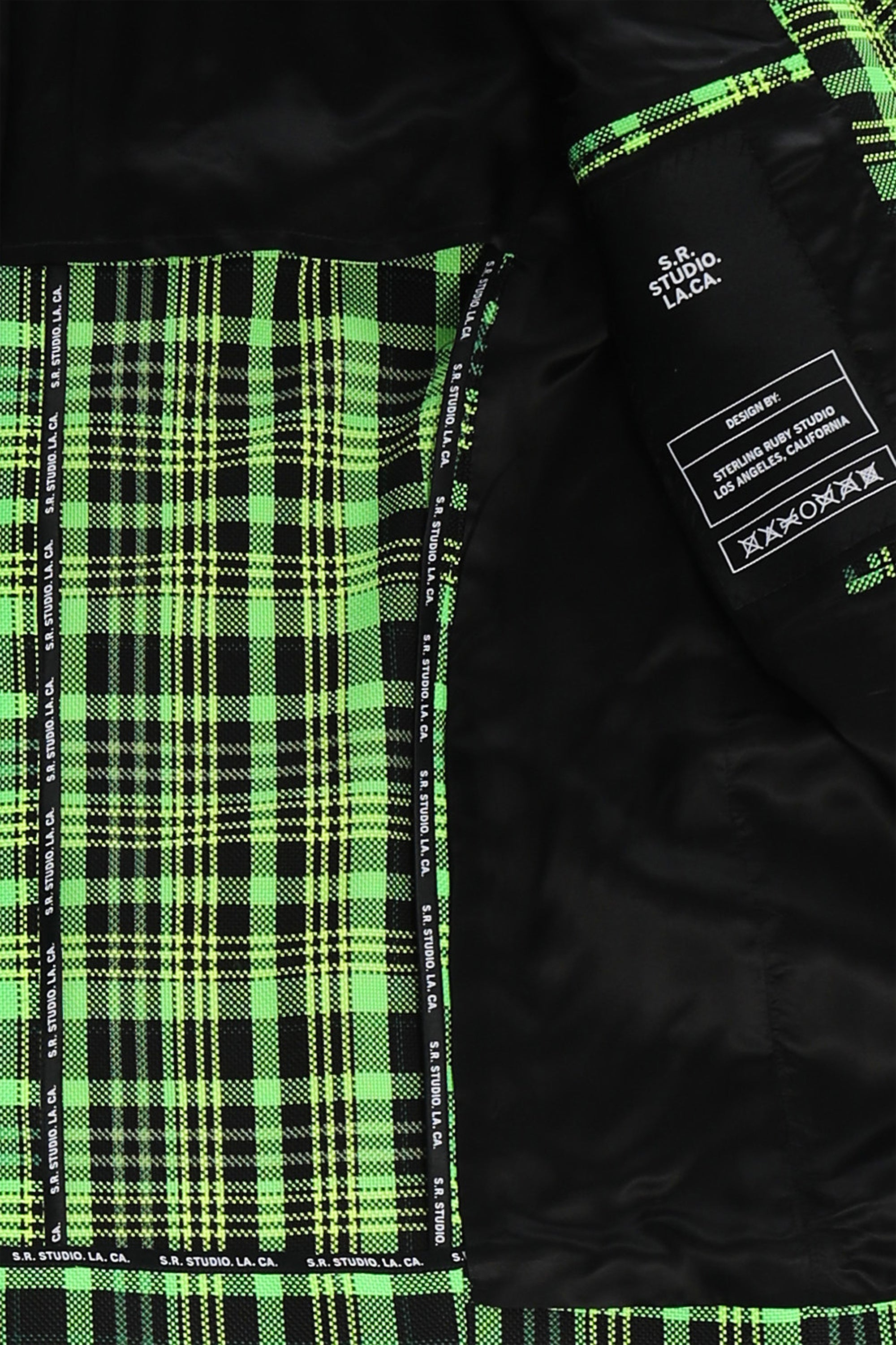 OPEN-WEAVE CHECK SUIT JACKET WITH SAFETY PIN