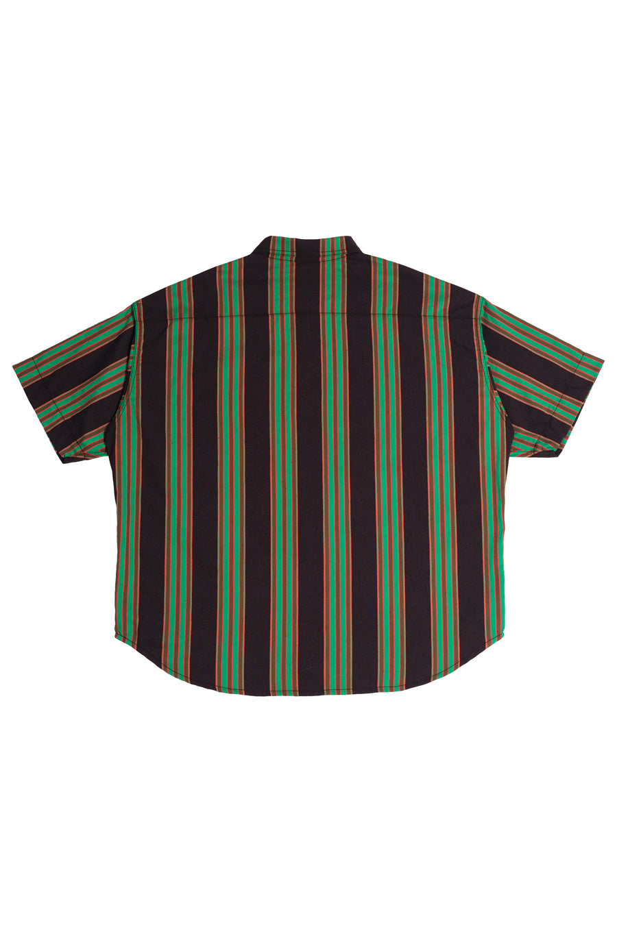 MEN'S B.G.R STRIPE OVERSIZED SHORT SLEEVE BUTTON DOWN SHIRT