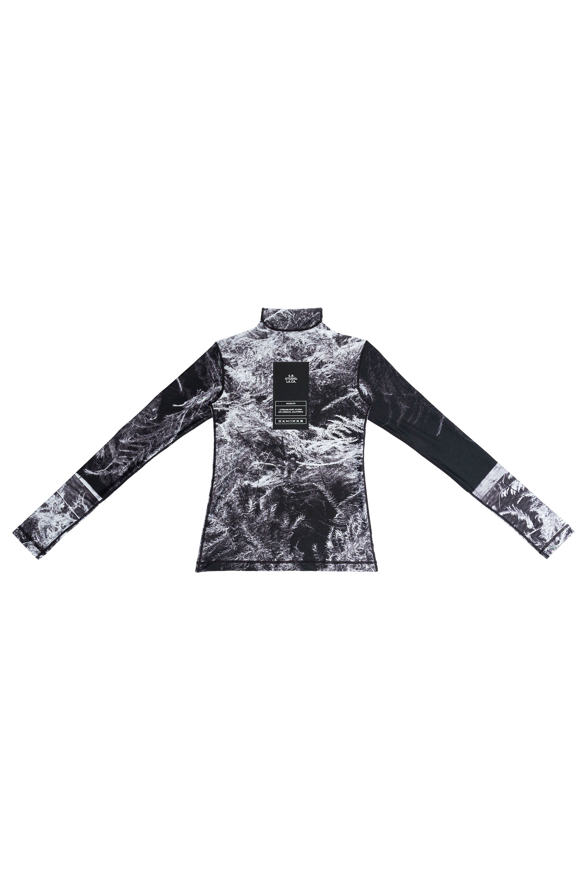 MELANIE SCHIFF FERN SPANDEX MOCK NECK FITTED TOP S.R. STUDIO. LA. CA. BY STERLING RUBY