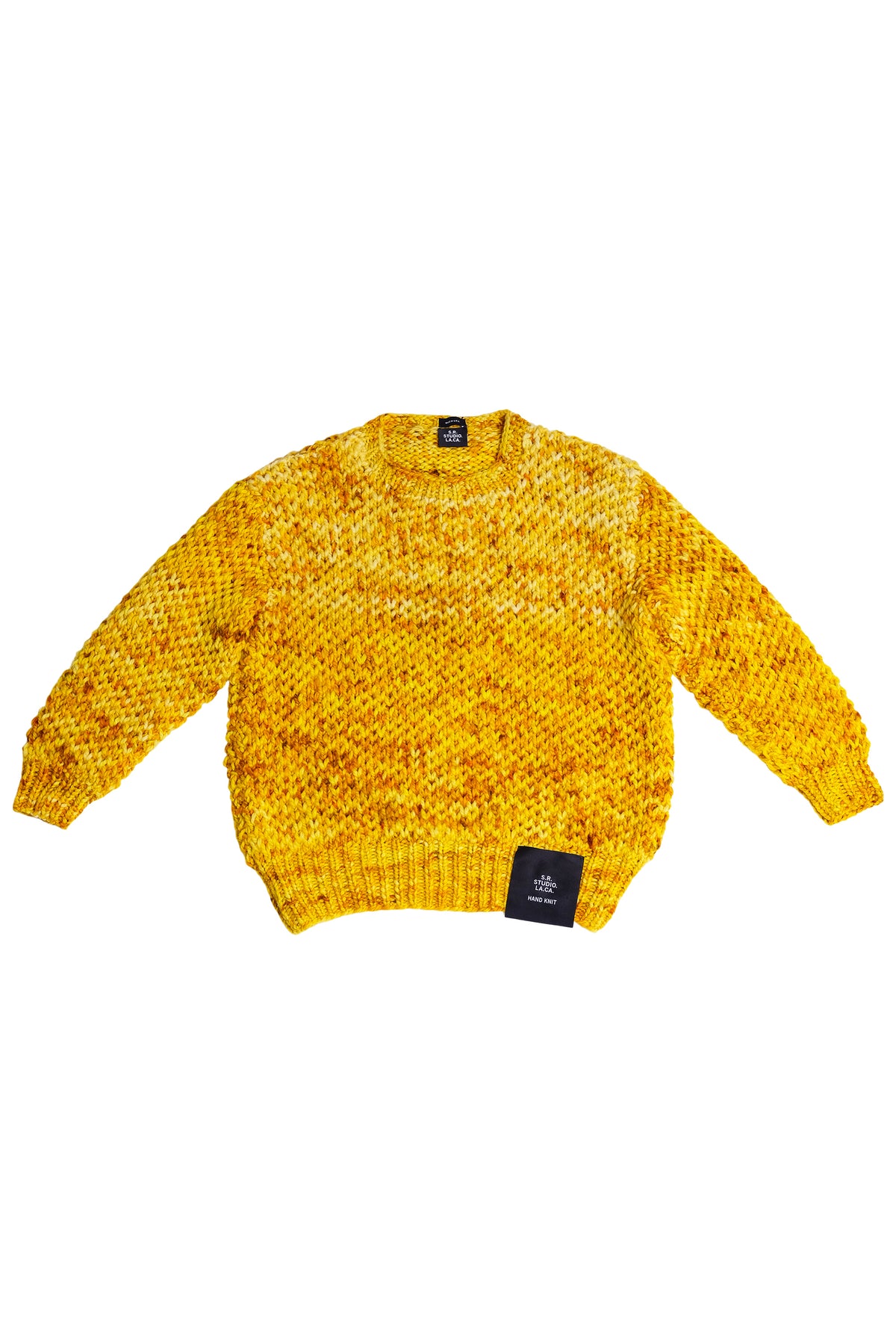 HAND-KNIT OVERSIZED CREWNECK MERINO WOOL SWEATER – LA
