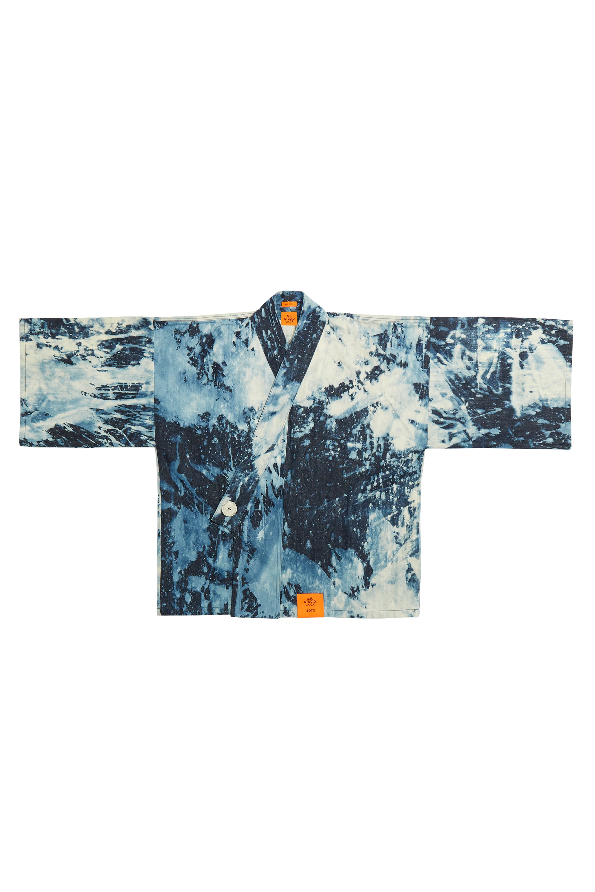 HAND-BLEACHED INDIGO SOTO SHORT ROBE