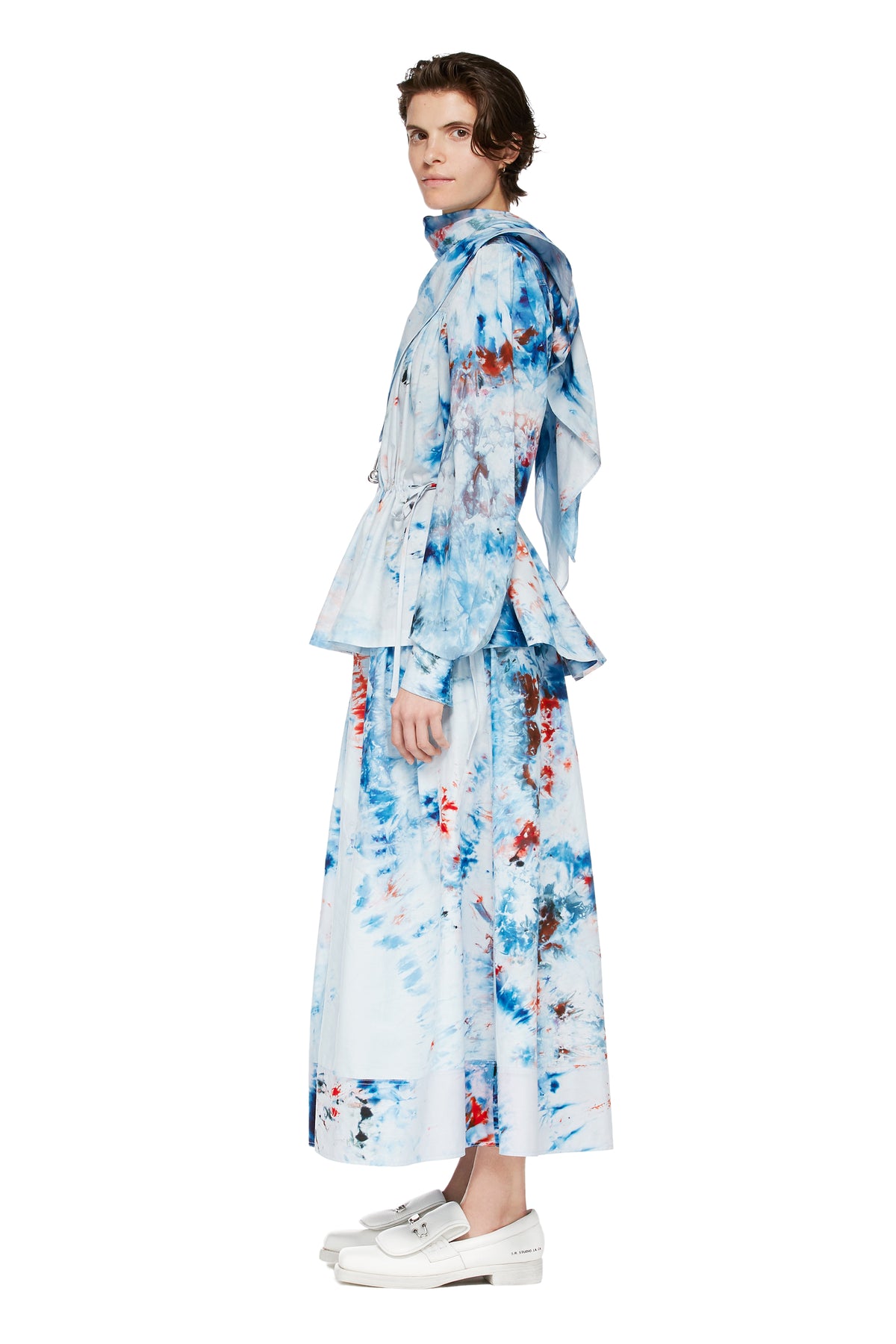 HAND-DYED T.R.B. SOTO SIDE TIE BLOUSE