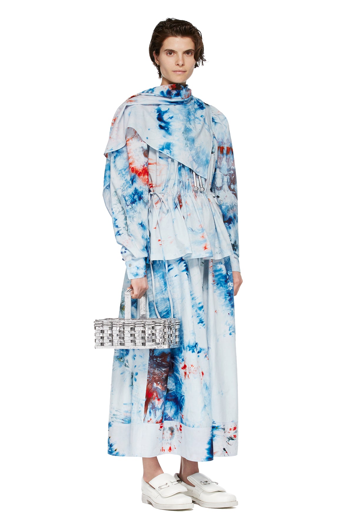 HAND-DYED T.R.B. SOTO SIDE TIE BLOUSE