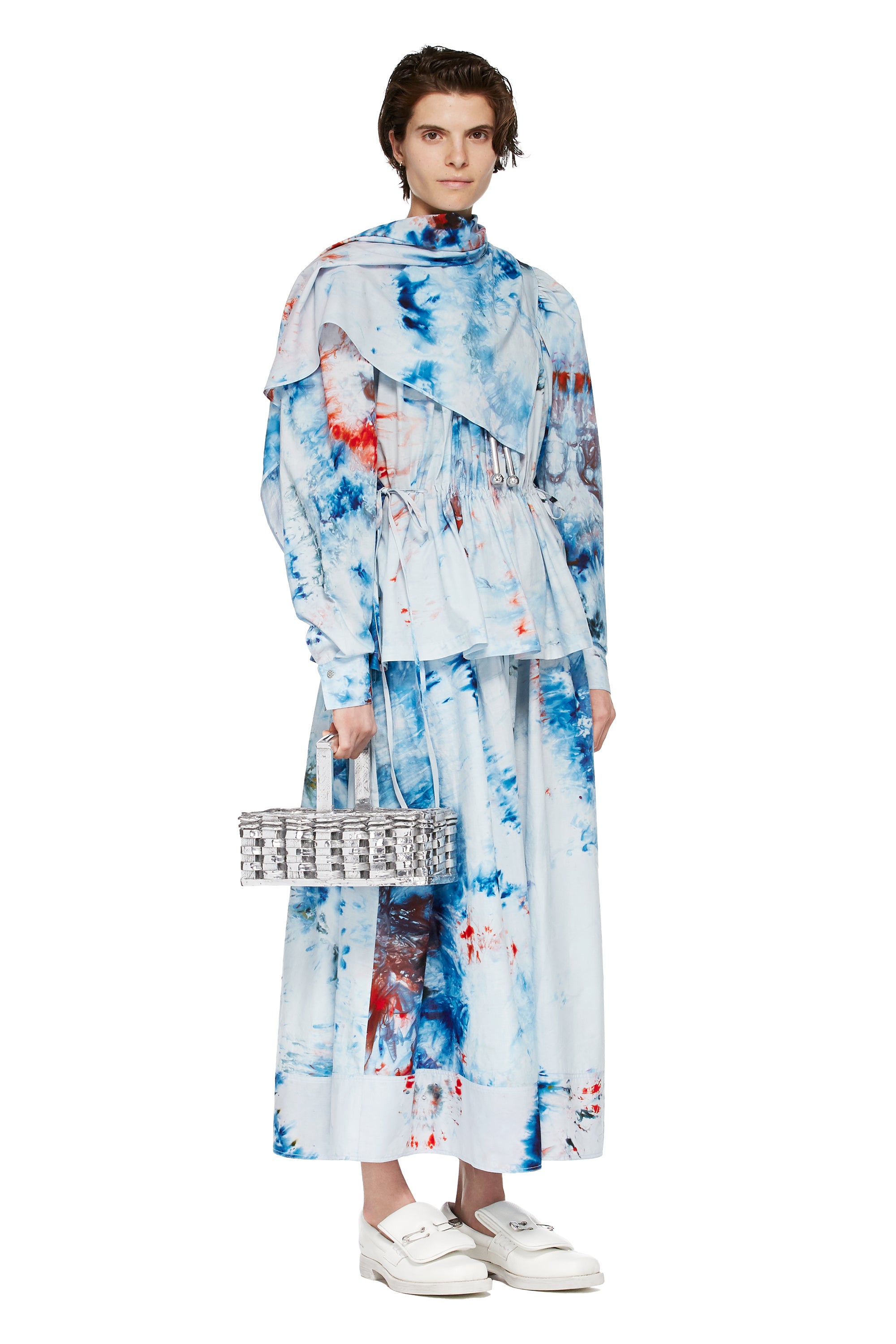 HAND-DYED T.R.B. SOTO SIDE TIE BLOUSE