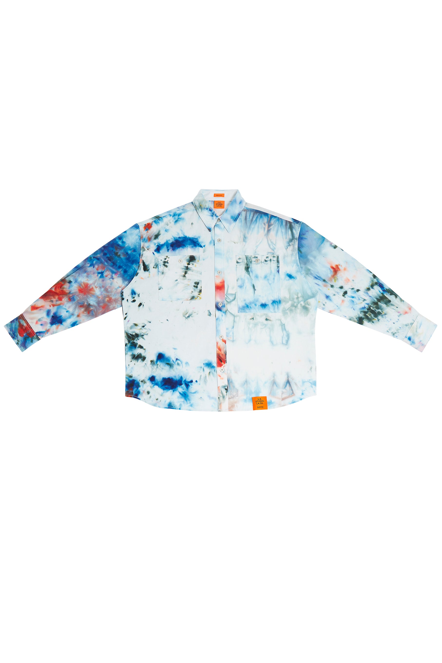HAND-DYED T.R.B. SOTO OVERSIZED LONG SLEEVE BUTTON DOWN SHIRT S.R. STUDIO. LA. CA. BY STERLING RUBY