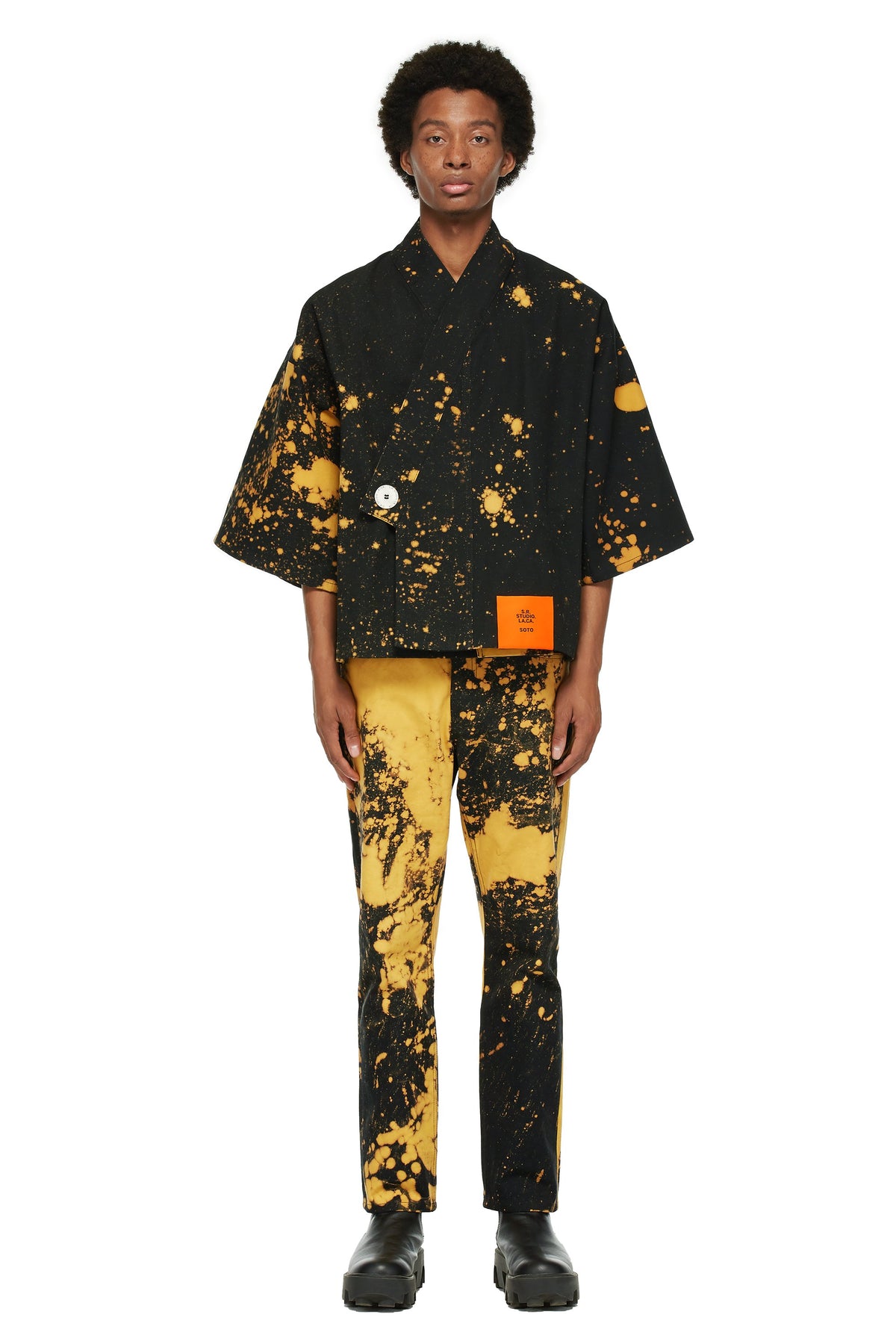 HAND-BLEACHED SEPIA SOTO SHORT ROBE