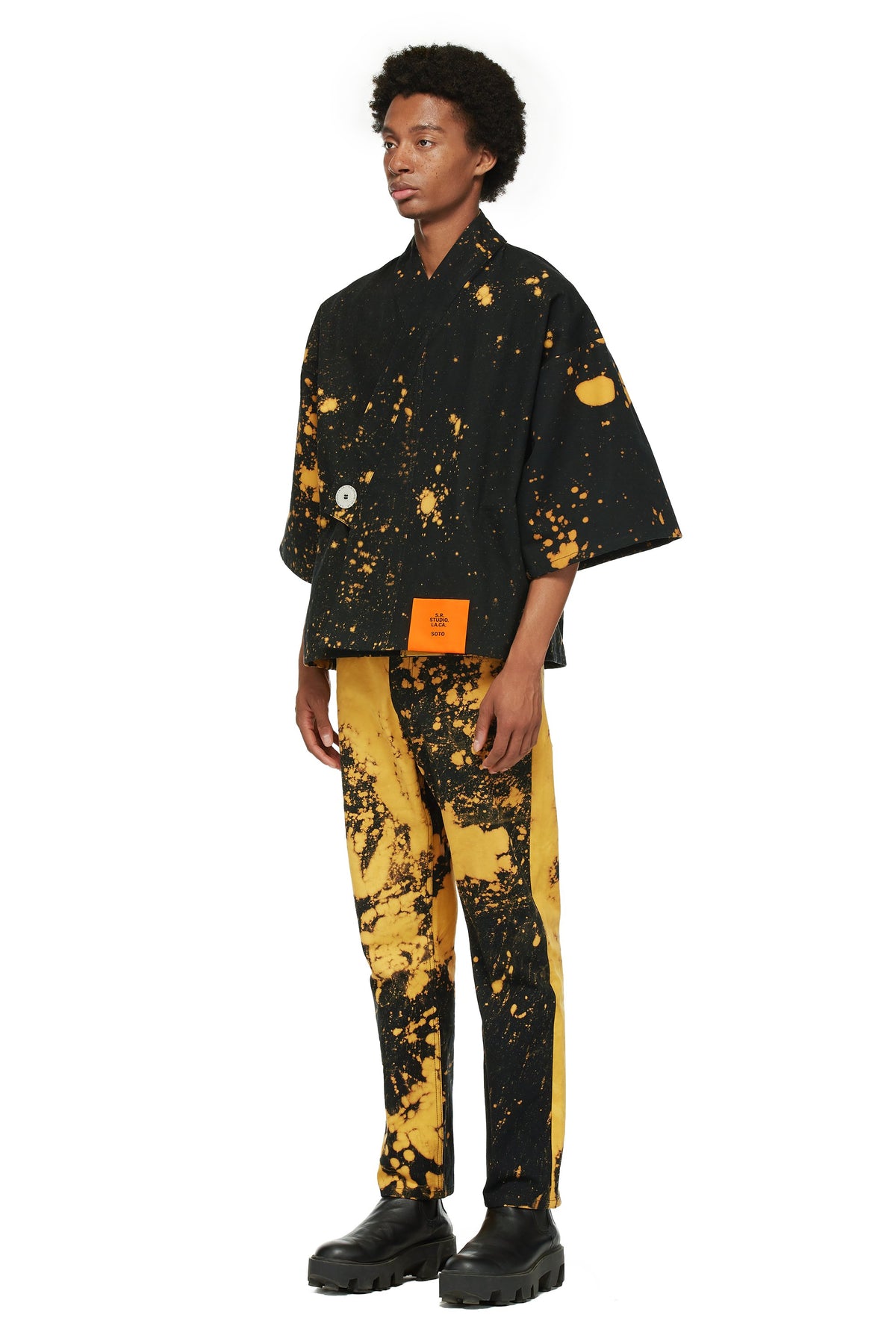 HAND-BLEACHED SEPIA SOTO SHORT ROBE