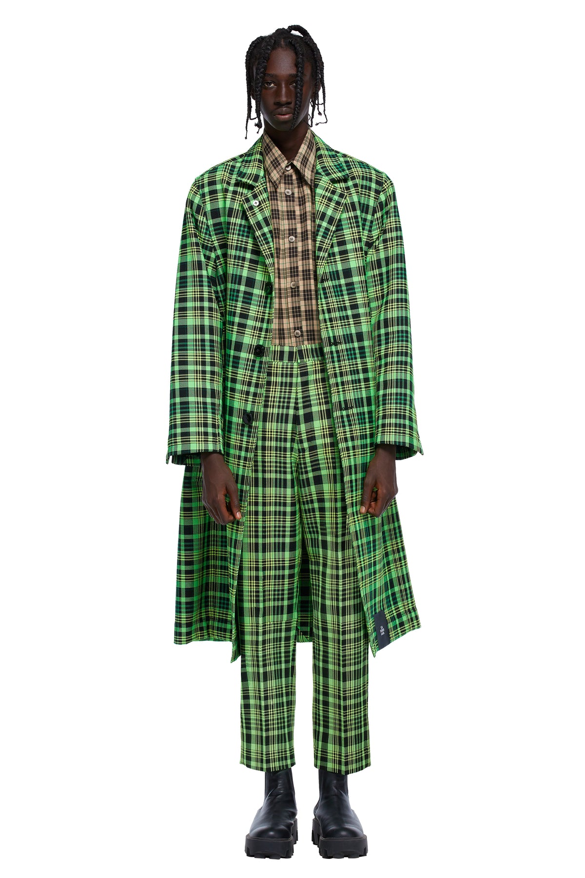 MEN'S OPEN-WEAVE CHECK SUIT PANT