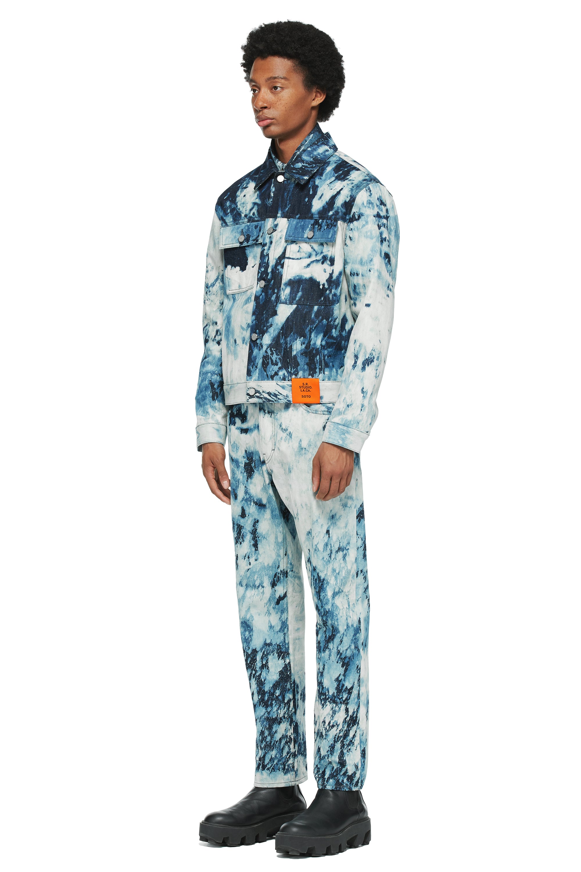 MEN'S HAND-BLEACHED INDIGO SOTO STRAIGHT CUT JEAN JACKET