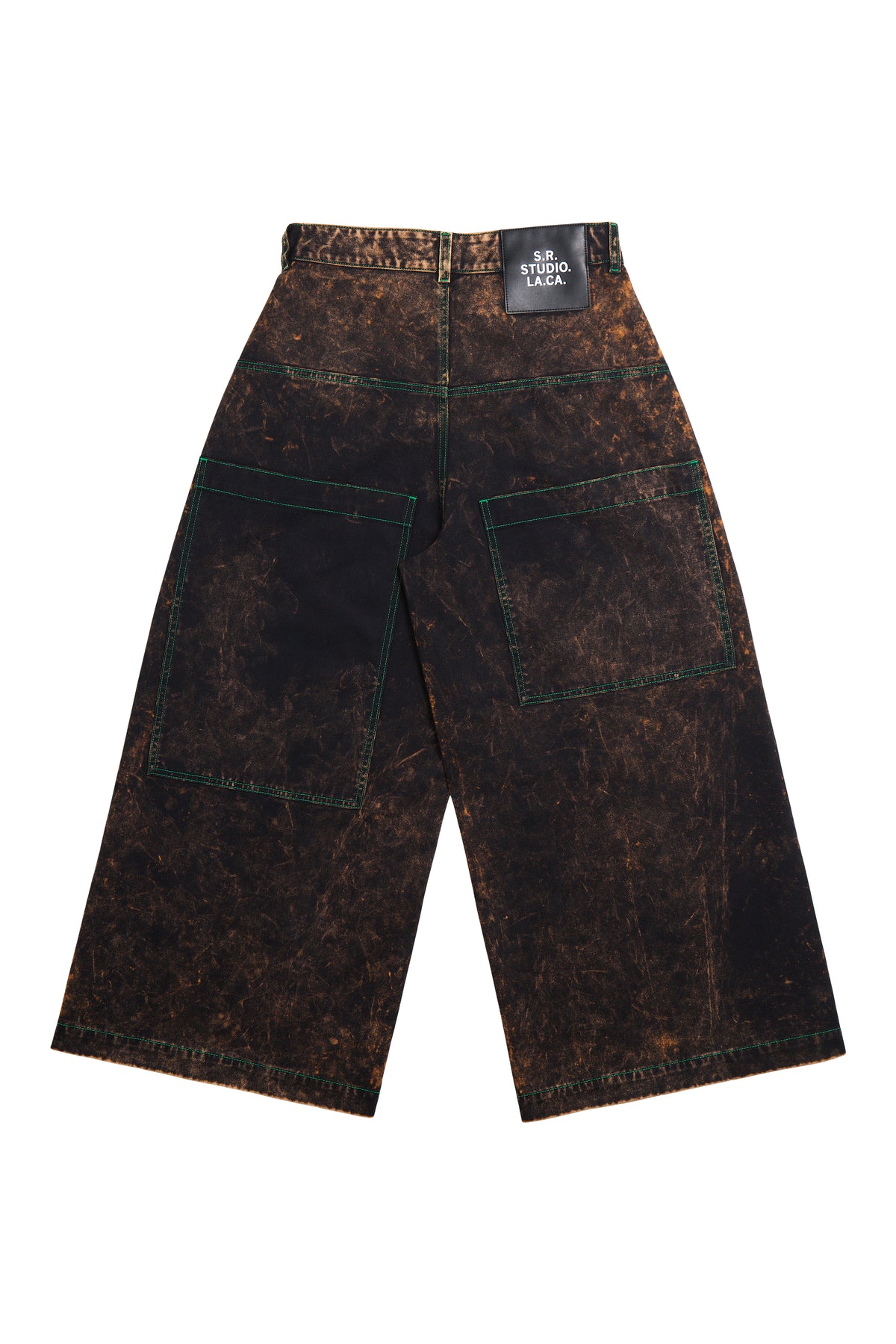 S.R. STUDIO. LA. CA. BY STERLING RUBY AP WIDE RAVER WITH CONTRAST STITCHING AND IO WASH INSECT INDEX