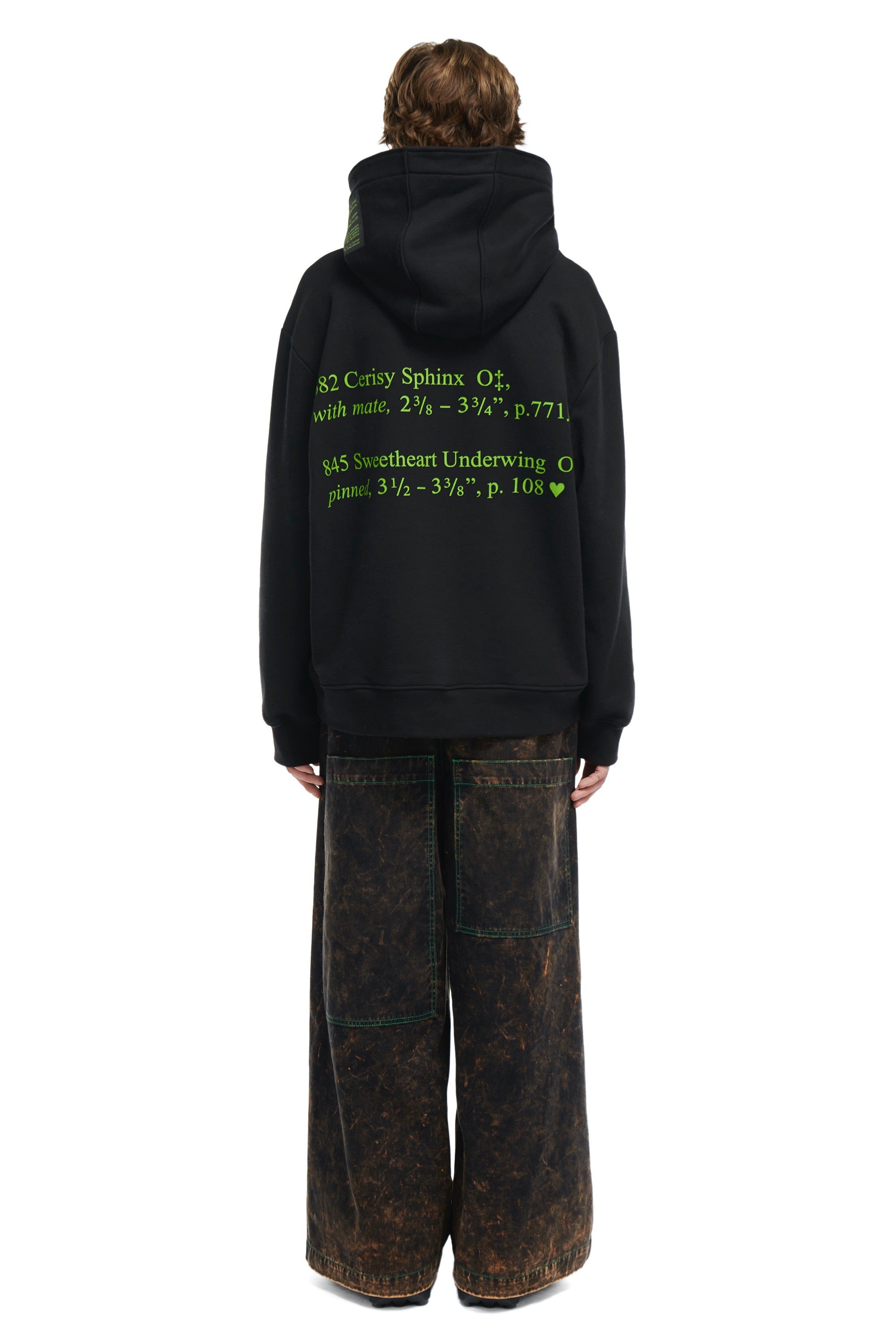 S.R. STUDIO. LA. CA. BY STERLING RUBY AP WIDE RAVER WITH CONTRAST STITCHING AND IO WASH INSECT INDEX