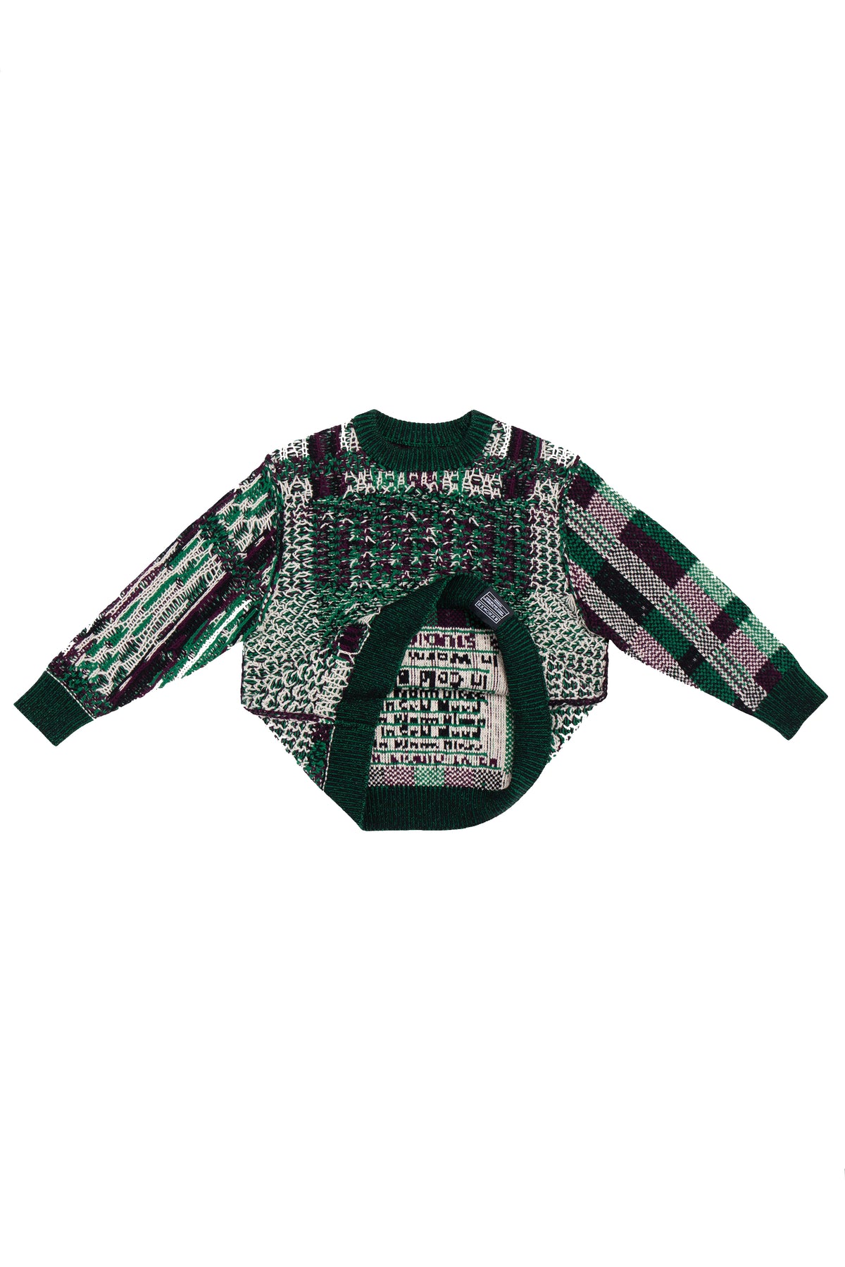 S.R. STUDIO. LA. CA. BY STERLING RUBY FLOAT JACQUARD CREWNECK SWEATER INSECT INDEX